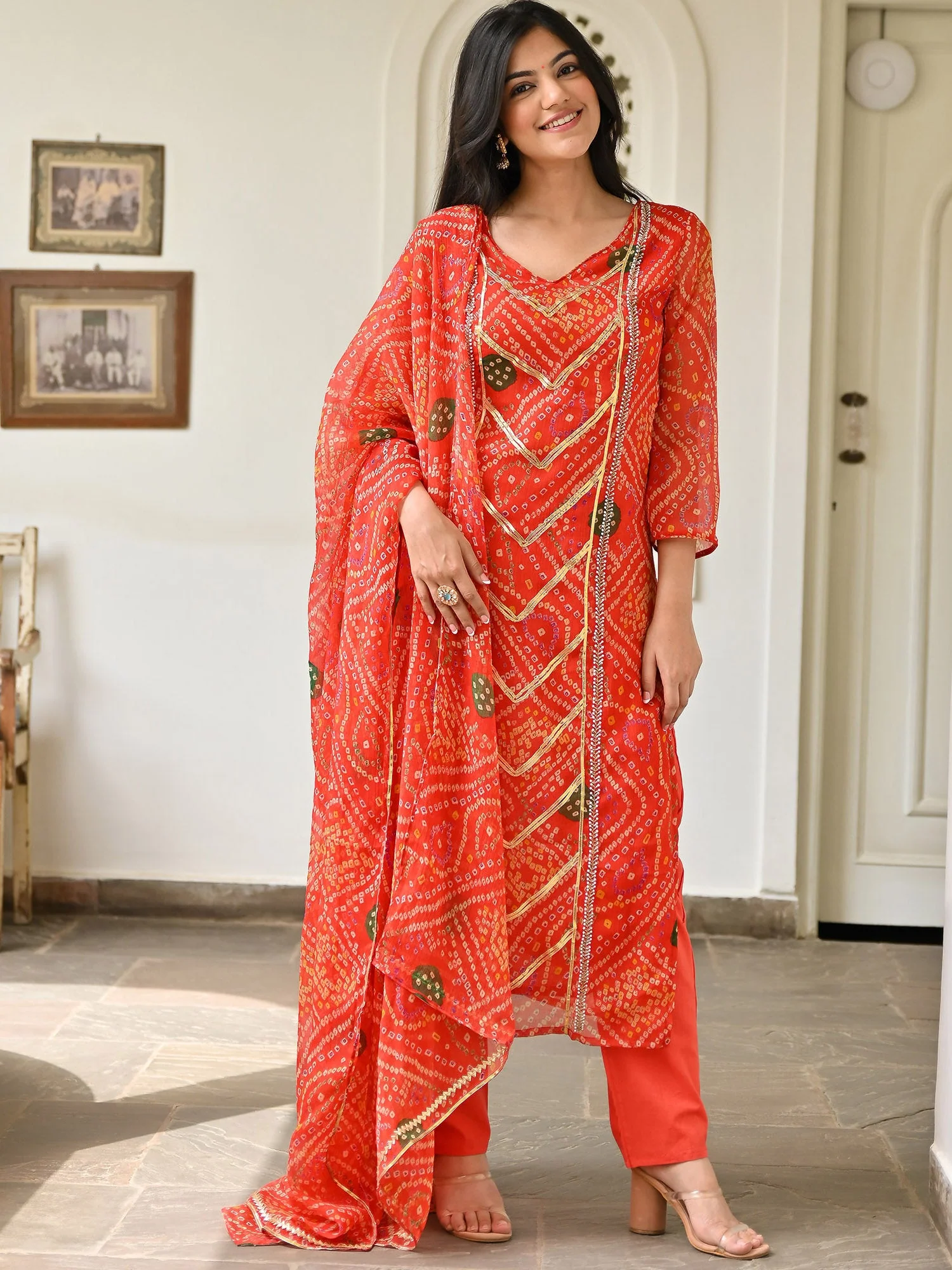Bandhej Printed Kurta Set - Image 3