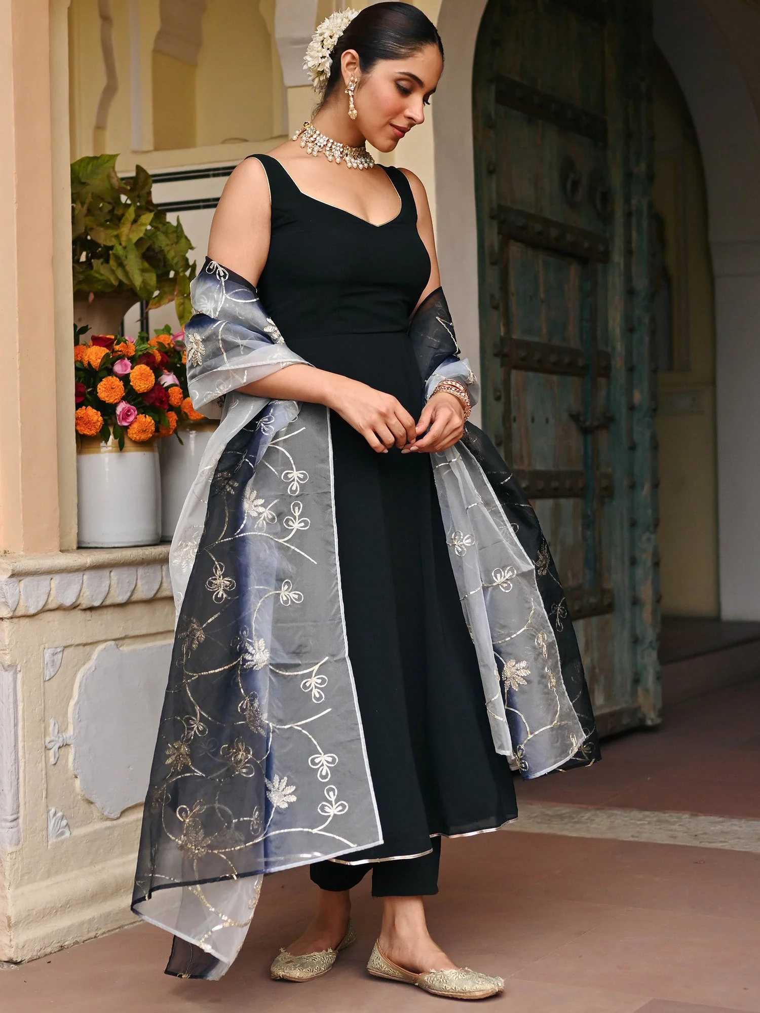 BLACK OMBRE ANARKALI SET - Image 10