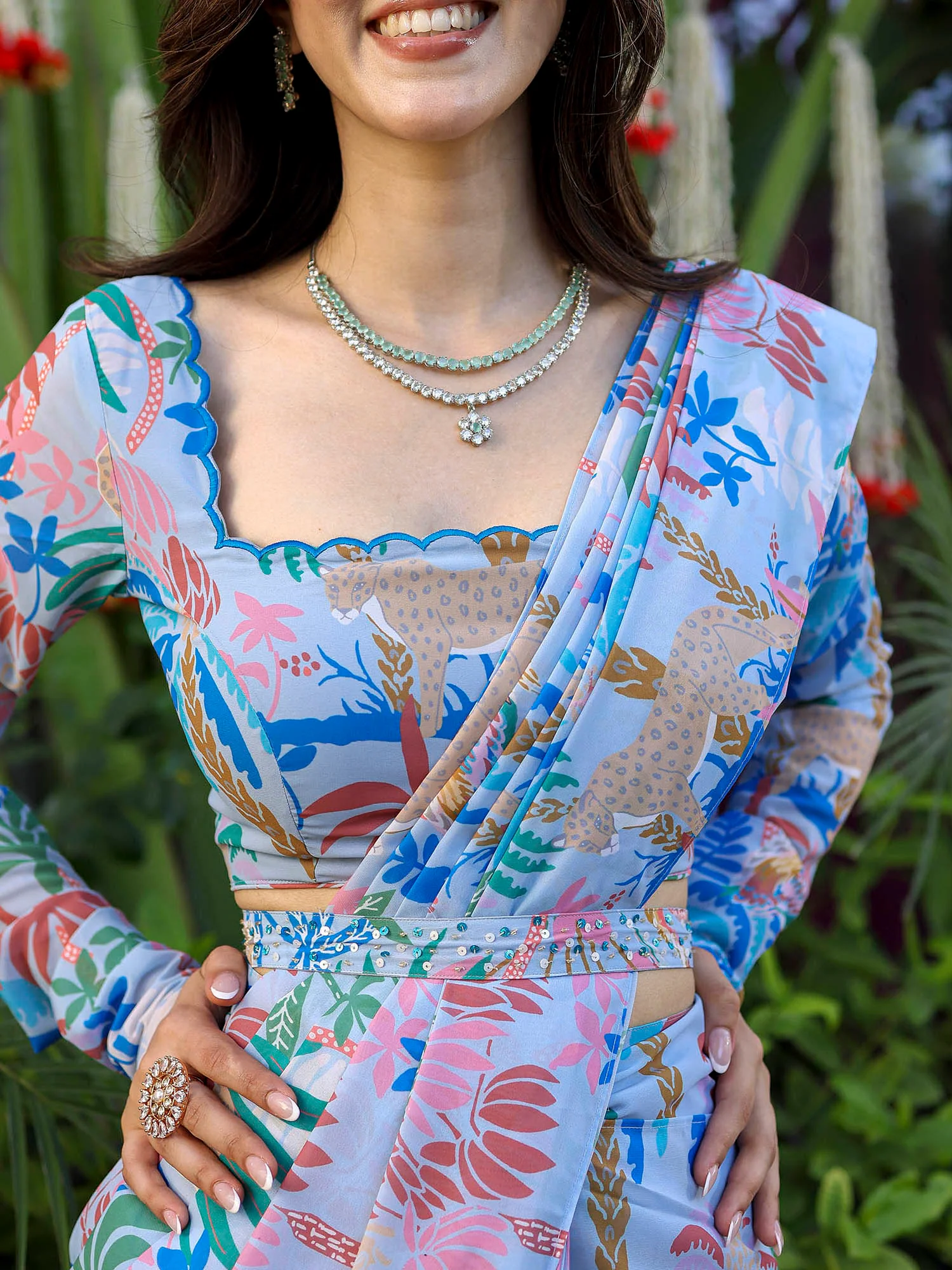 Blue Baag Printed Ready Saree - Image 10