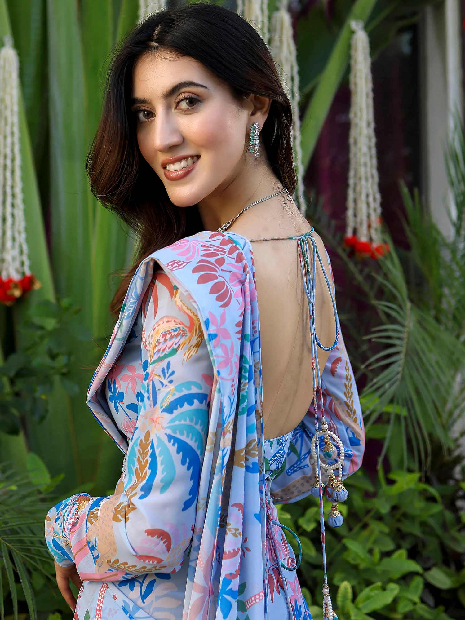 Blue Baag Printed Ready Saree - Image 12