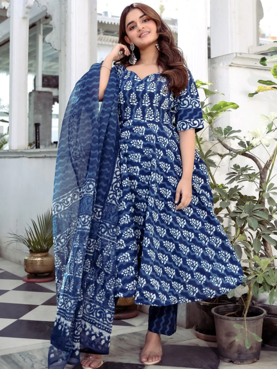 Blue Indigo Anarkali Pant - Image 4