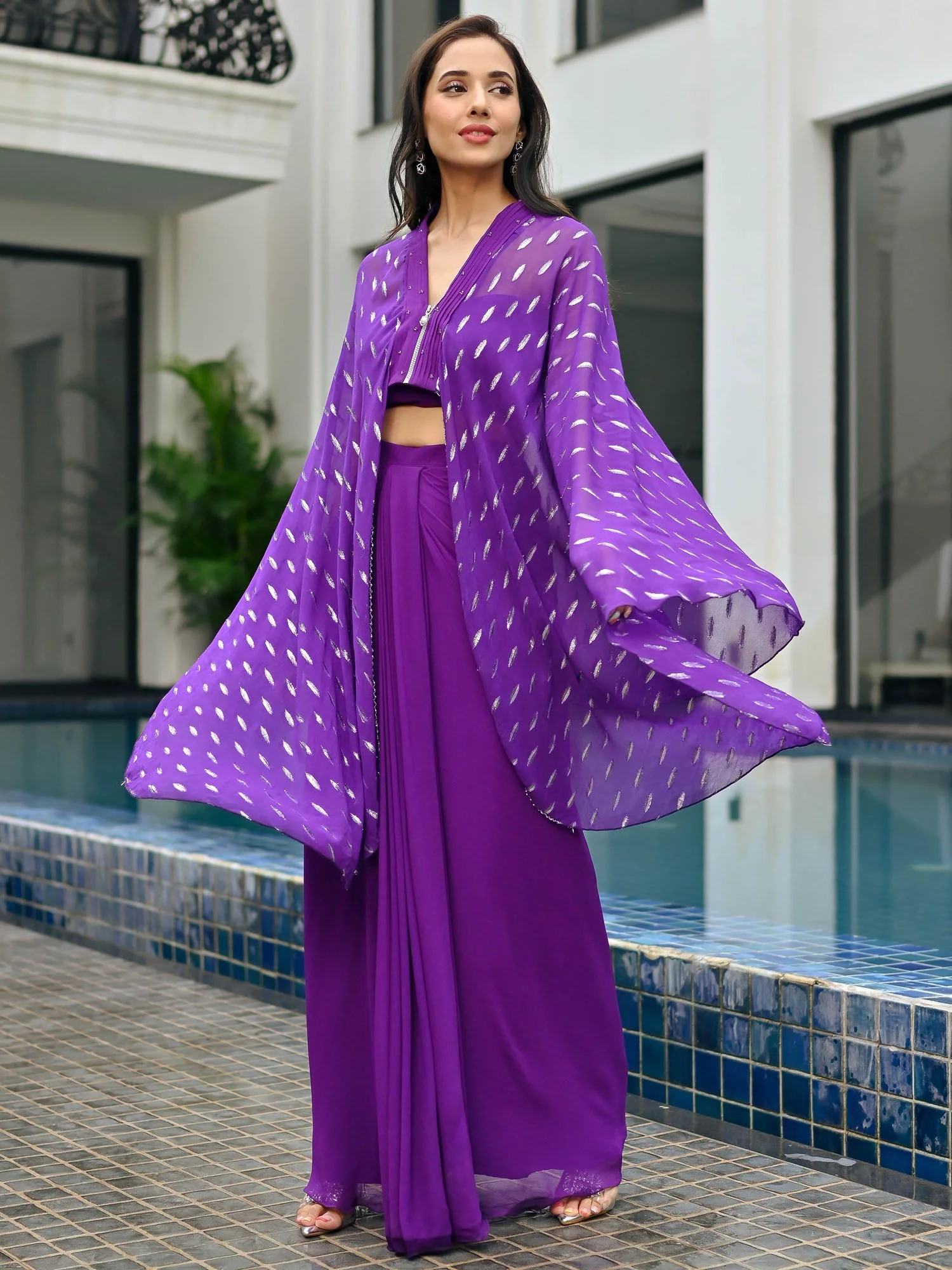 Chamkila Purple Drape Set - Image 3
