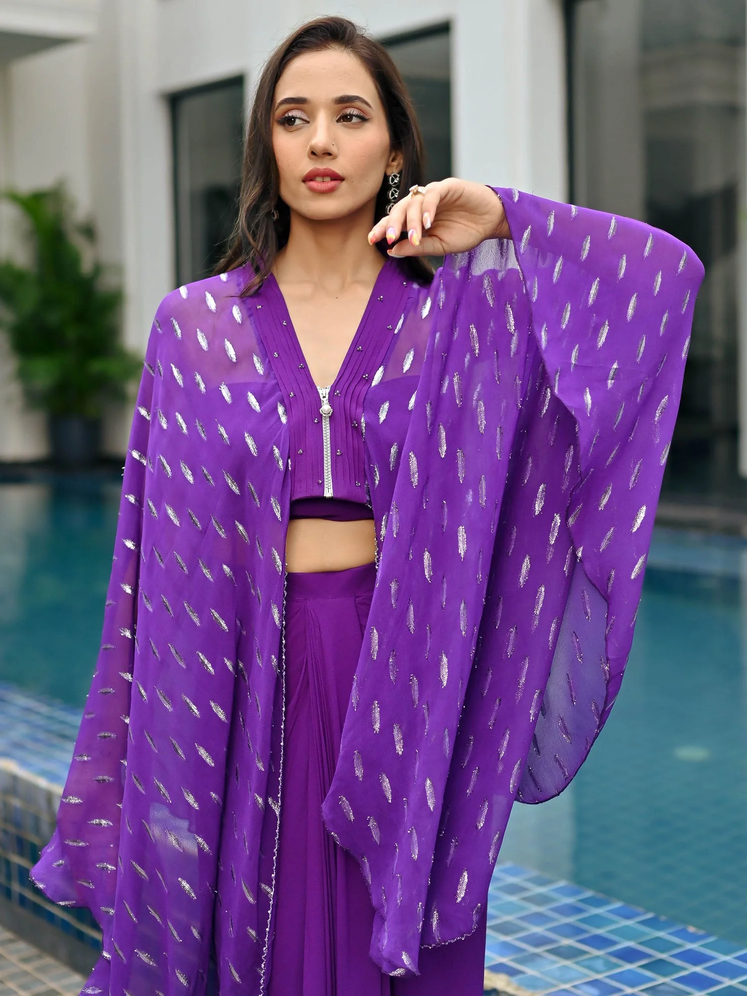 Chamkila Purple Drape Set - Image 4
