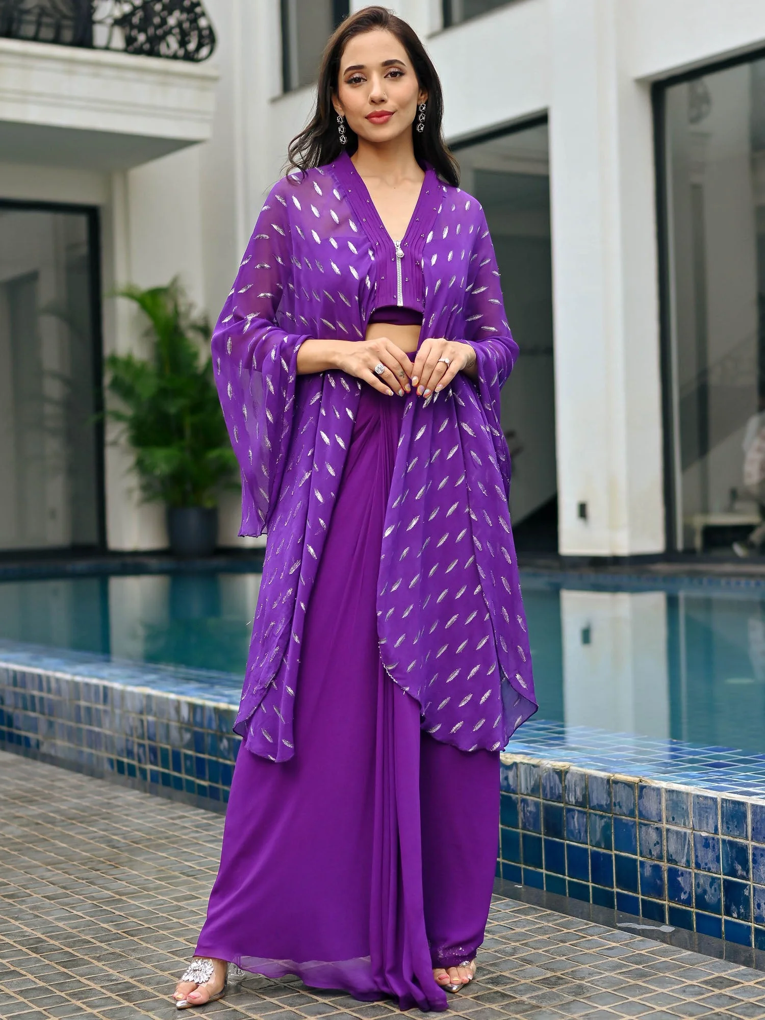 Chamkila Purple Drape Set - Image 7