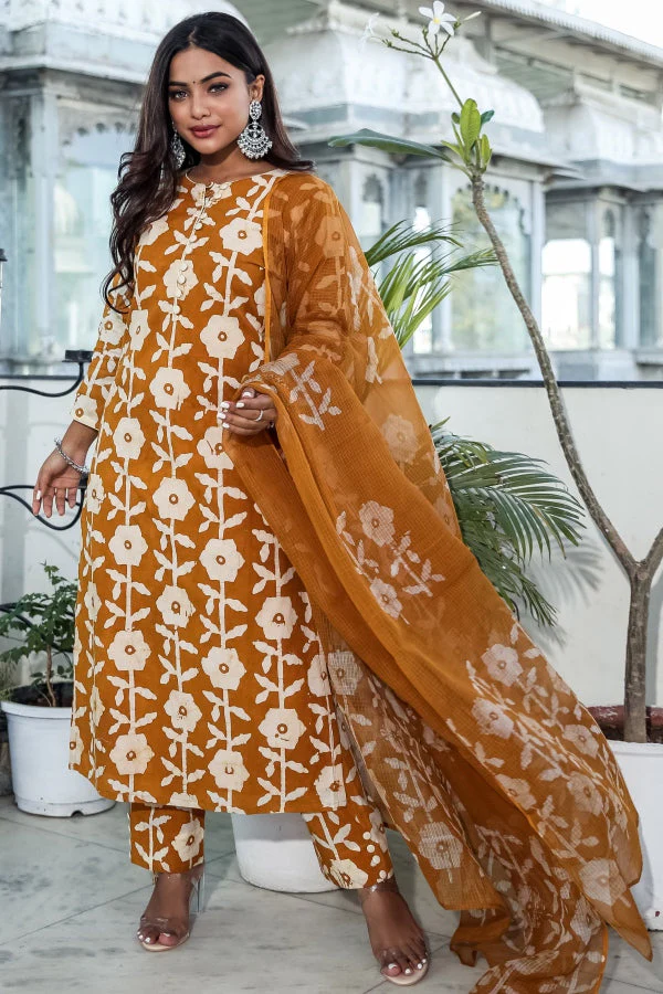 Cotton Handblock Printed Kurta Pant - Image 4