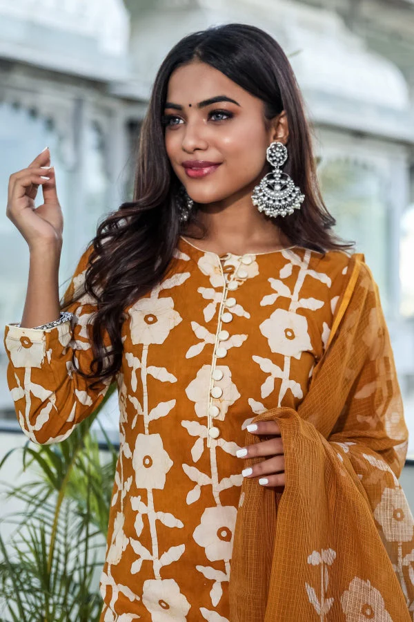 Cotton Handblock Printed Kurta Pant - Image 6