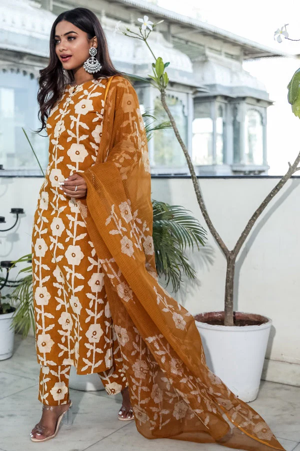 Cotton Handblock Printed Kurta Pant - Image 8