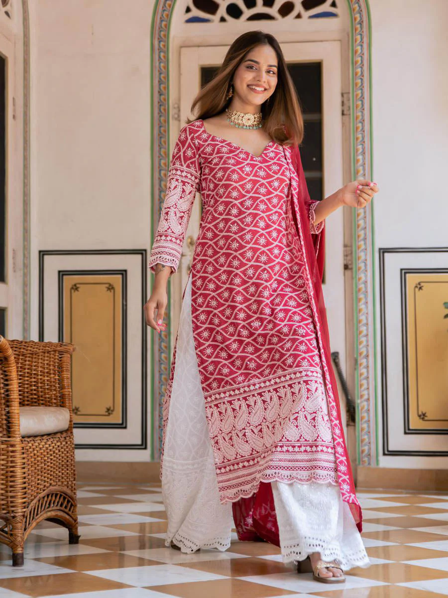 Cotton Suit With Dupatta