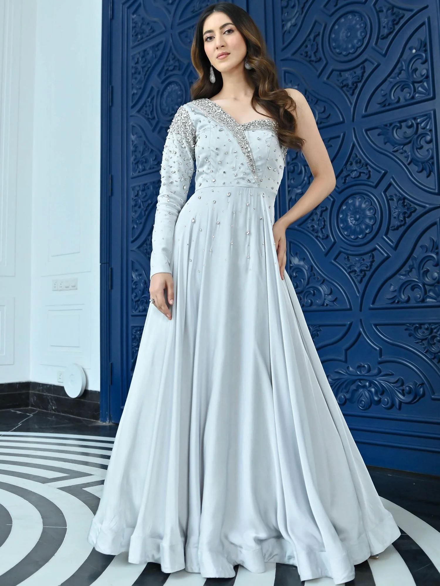Crystal Couture Silver long gown - Image 7