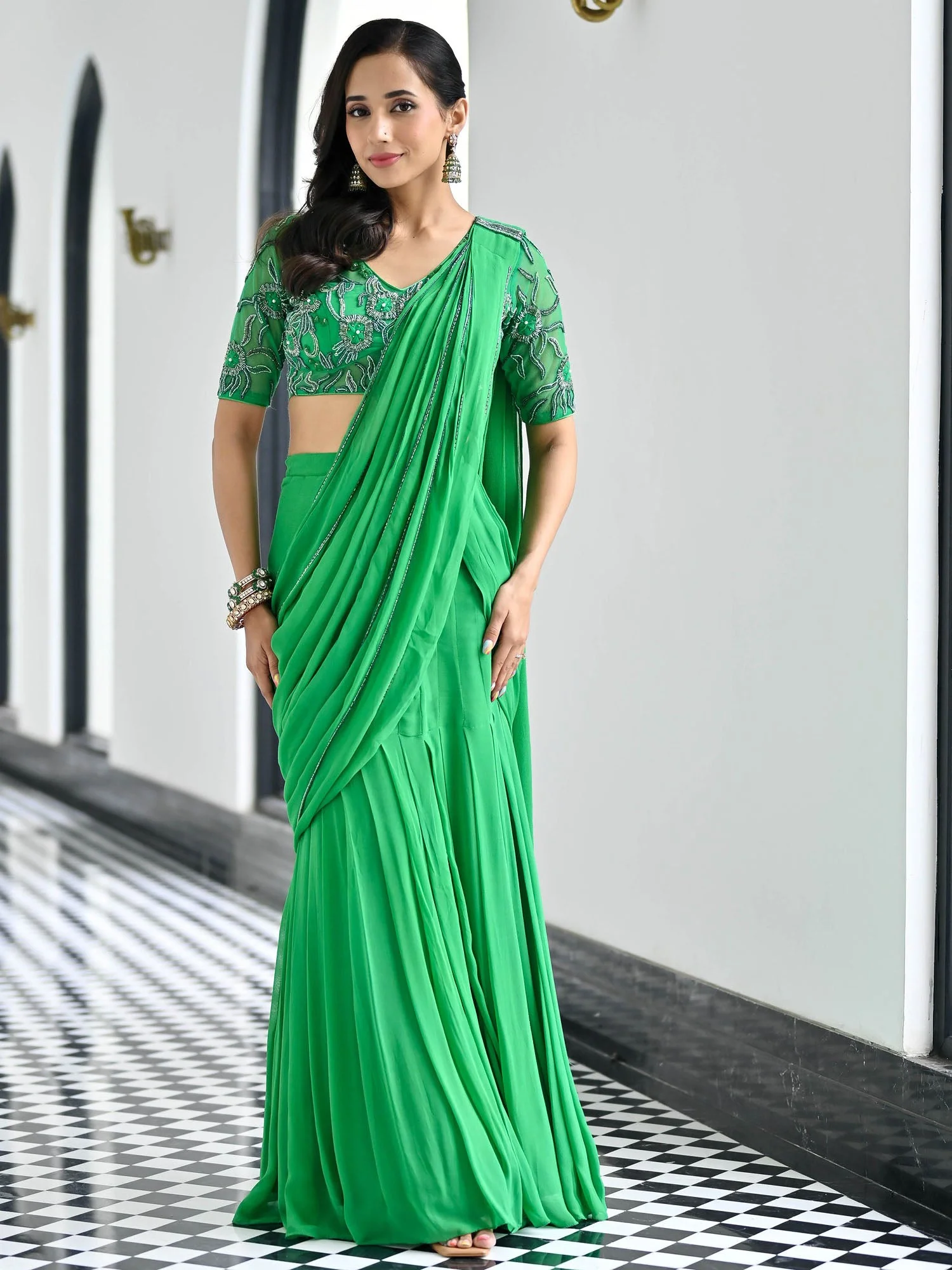Day Dreamer Green Saree - Image 5