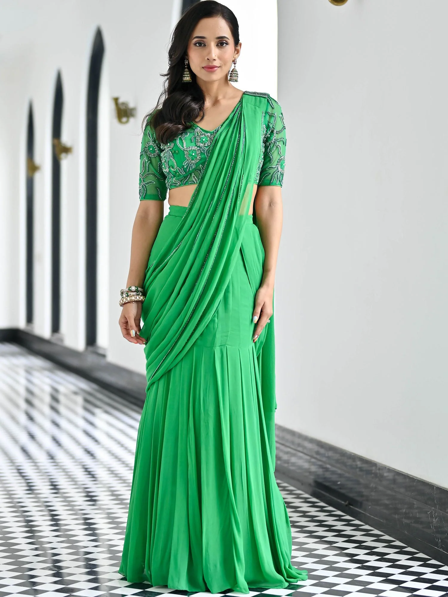 Day Dreamer Green Saree - Image 6