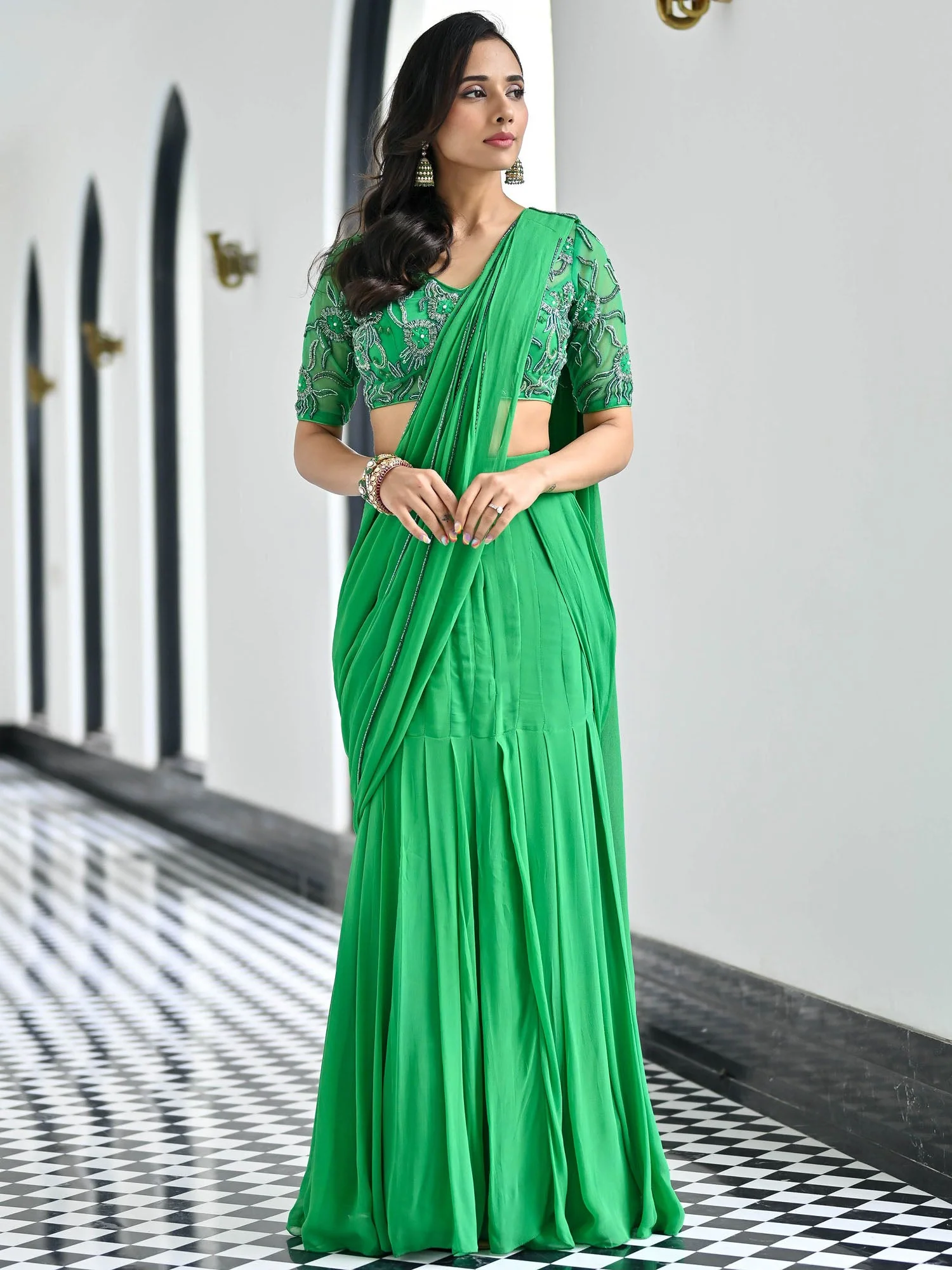 Day Dreamer Green Saree - Image 8