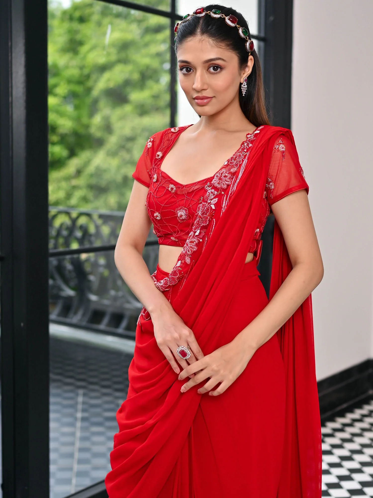Day Dreamer Red Saree - Image 7