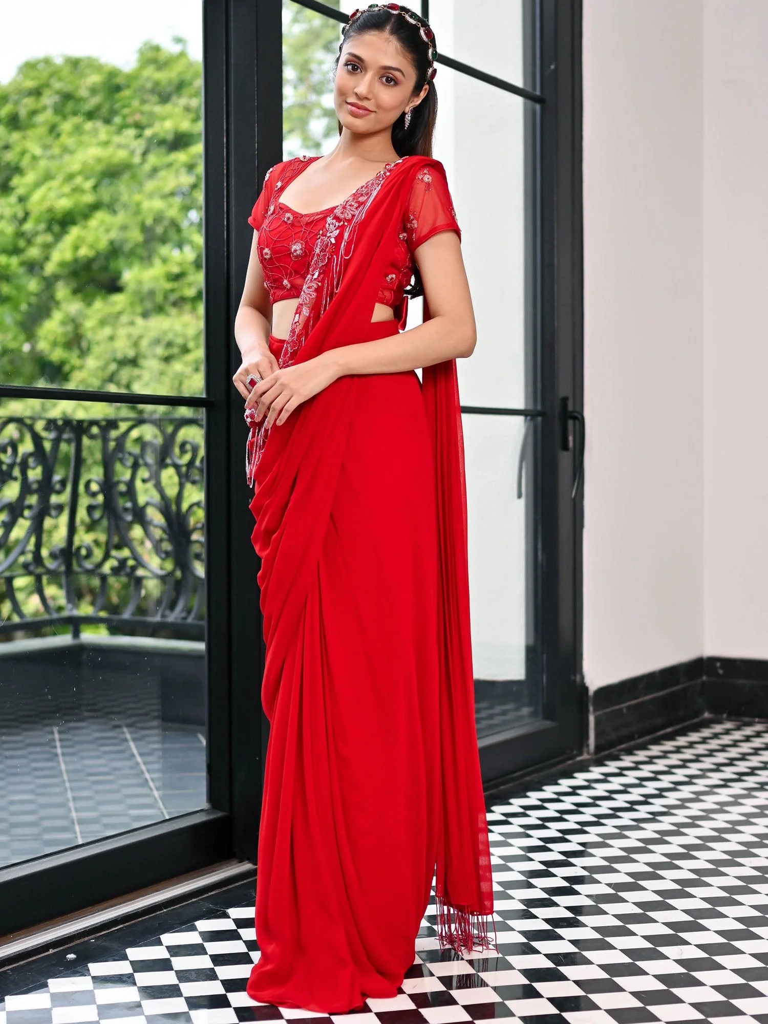 Day Dreamer Red Saree - Image 8