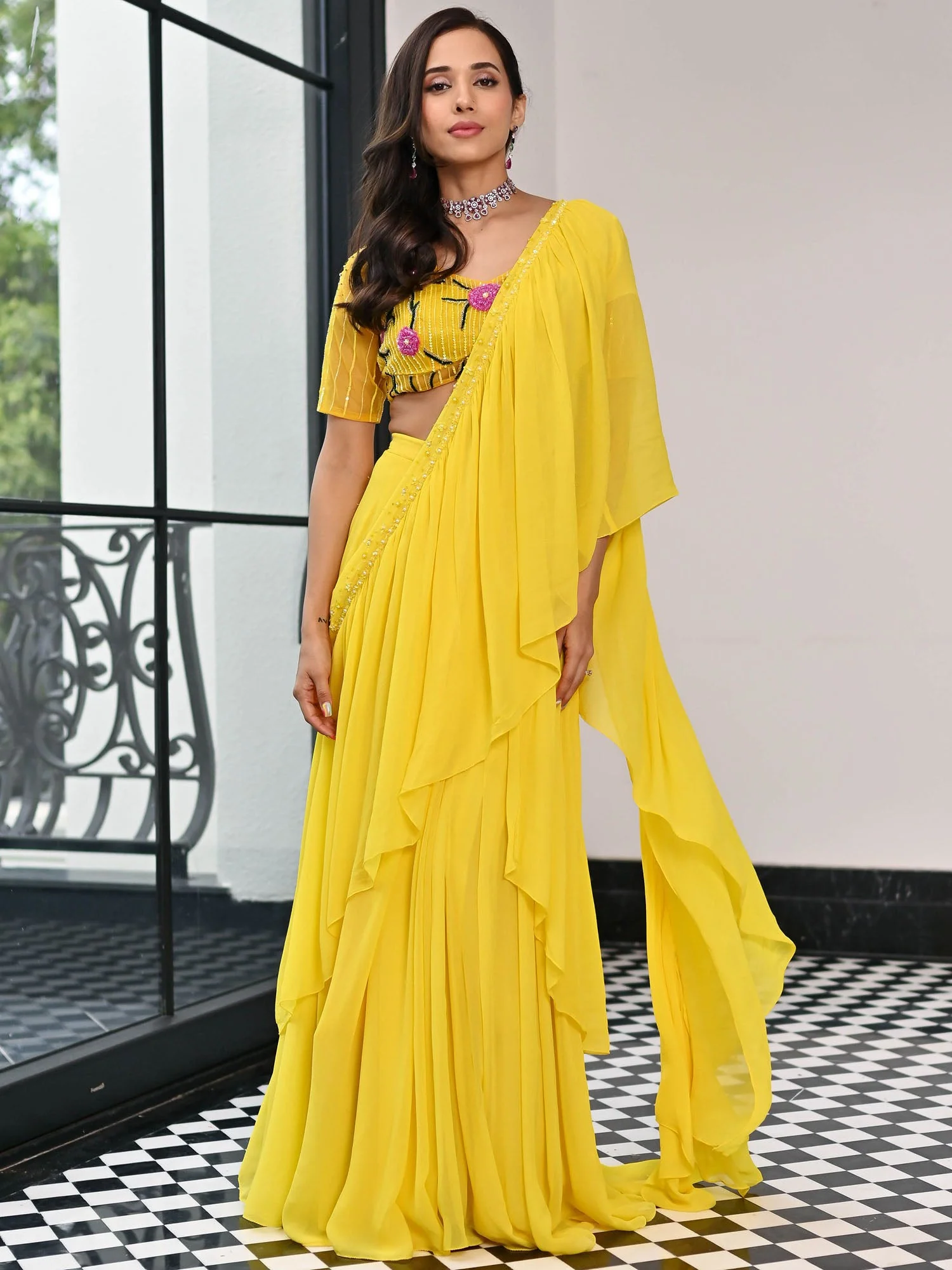 Day Dreamer Yellow Saree - Image 4
