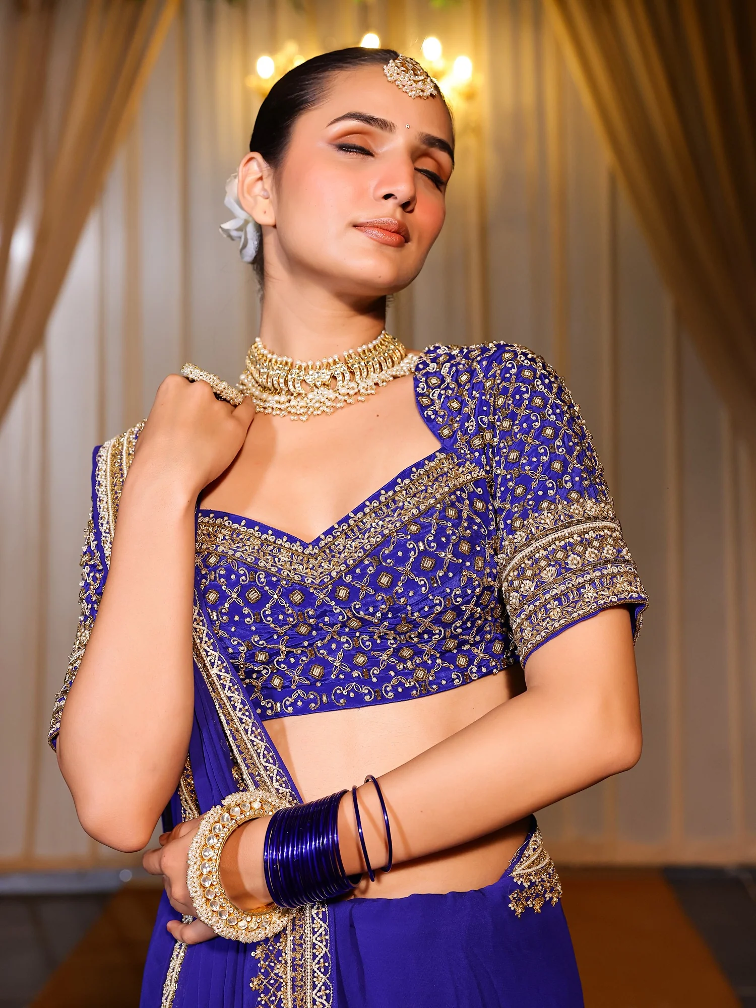 Deepa Royal Blue Saree - Image 13