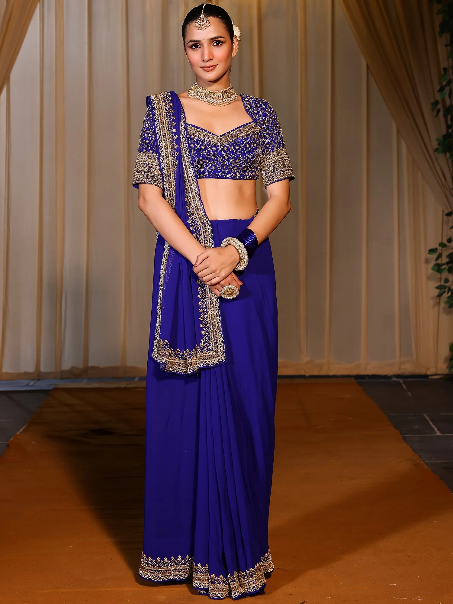 Deepa Royal Blue Saree - Image 4