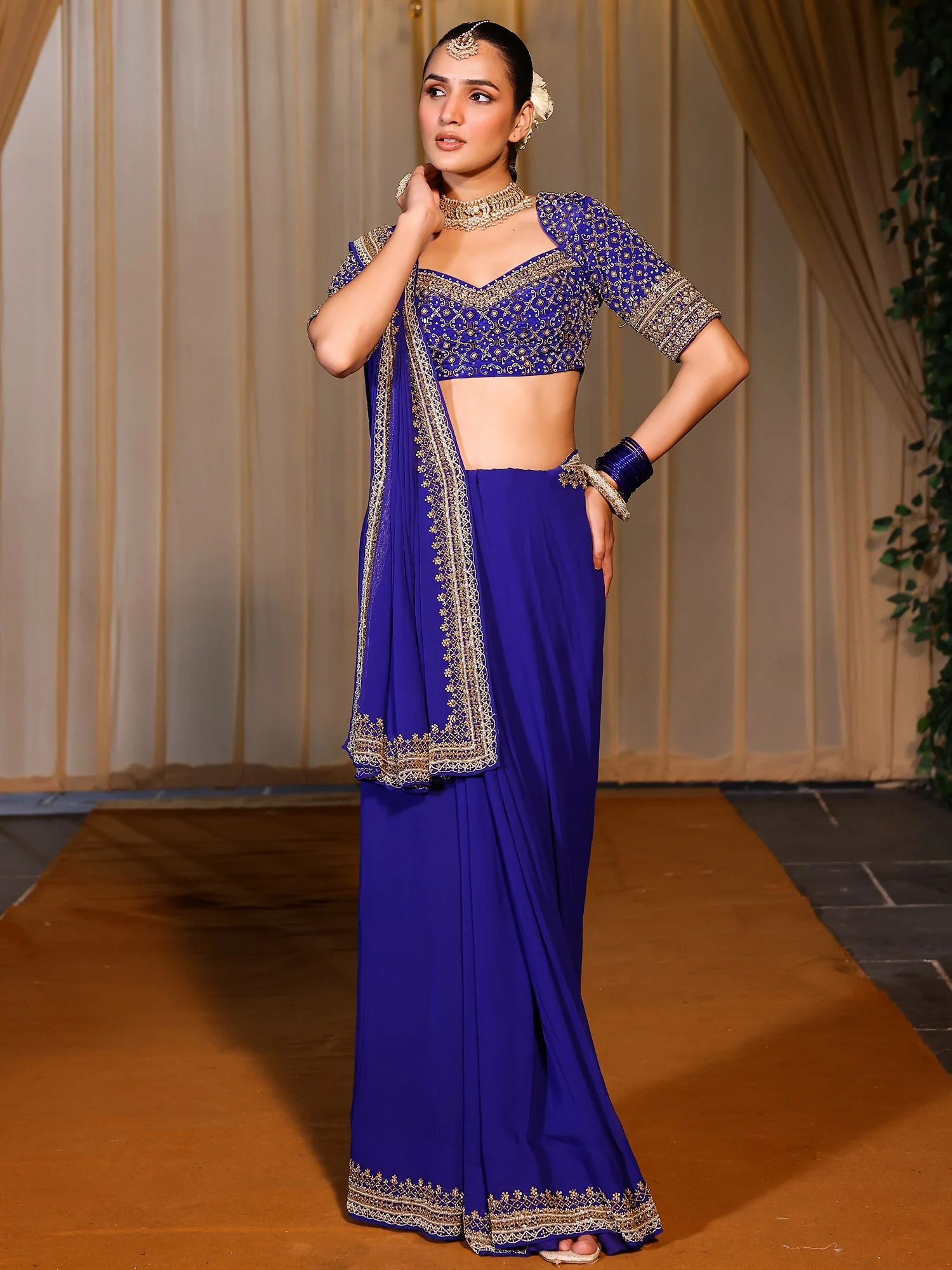 Deepa Royal Blue Saree - Image 7