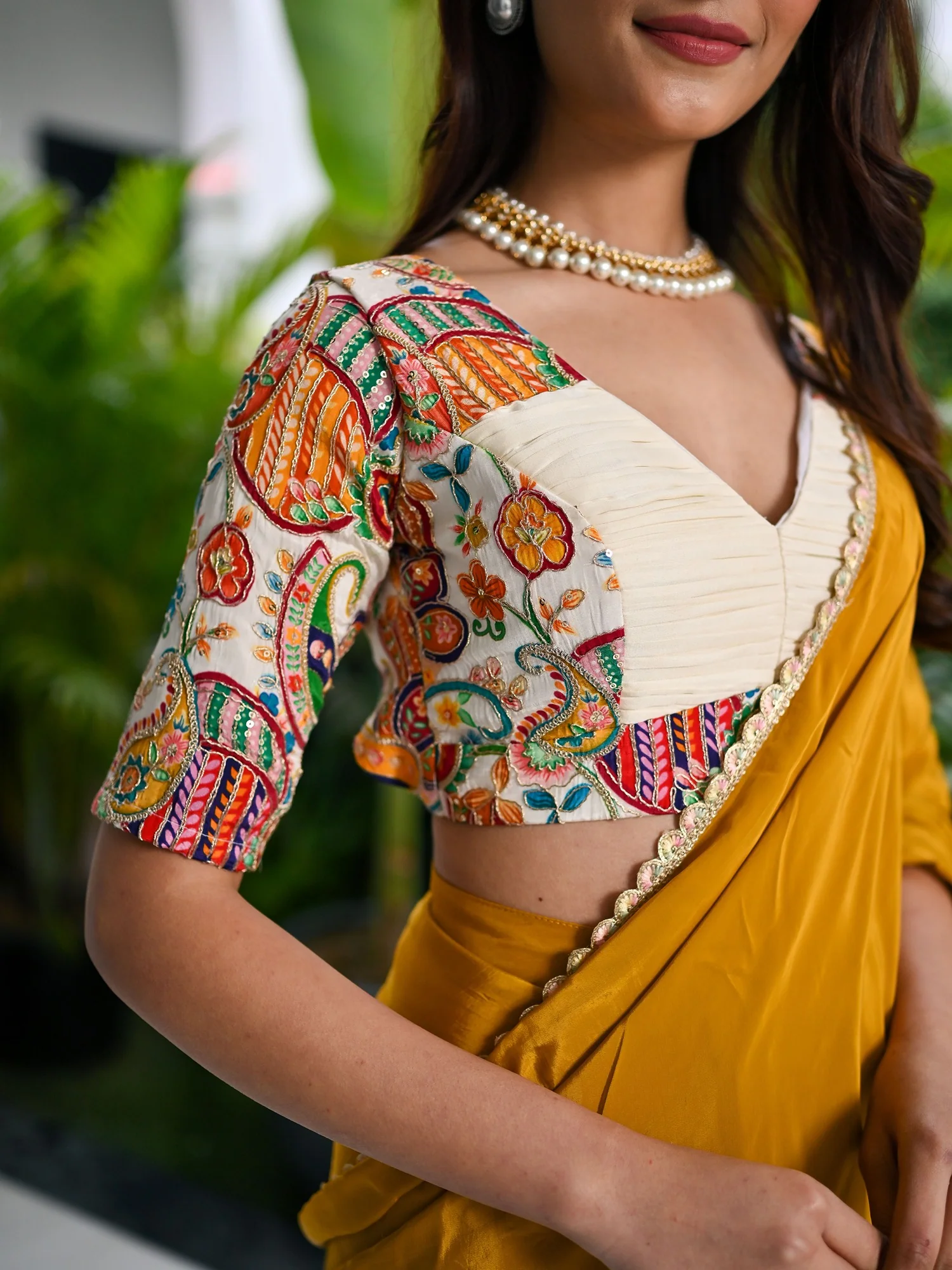 Drama Mustard Saree - Image 2