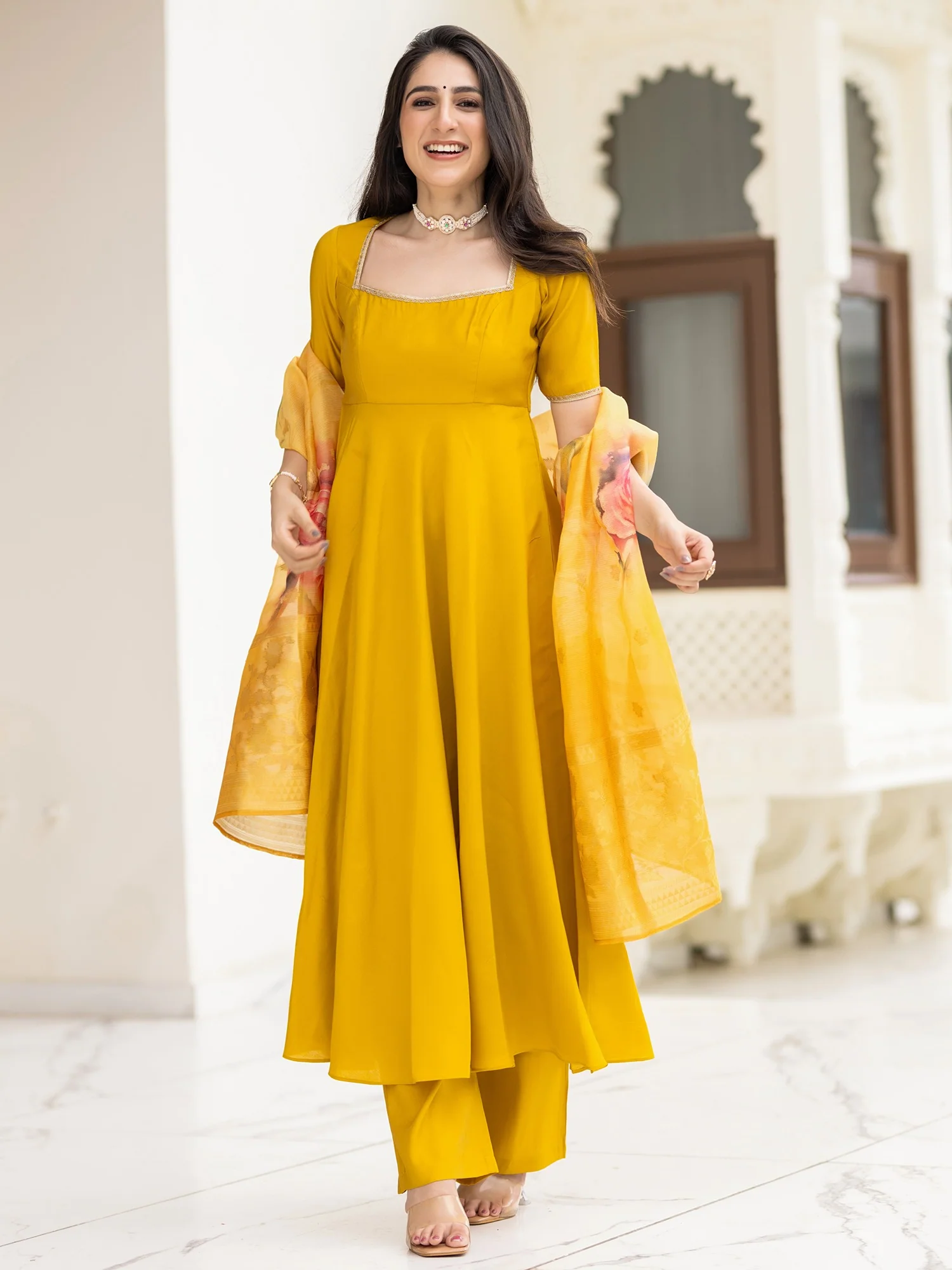Ethnic Yellow Suit Set - Image 4