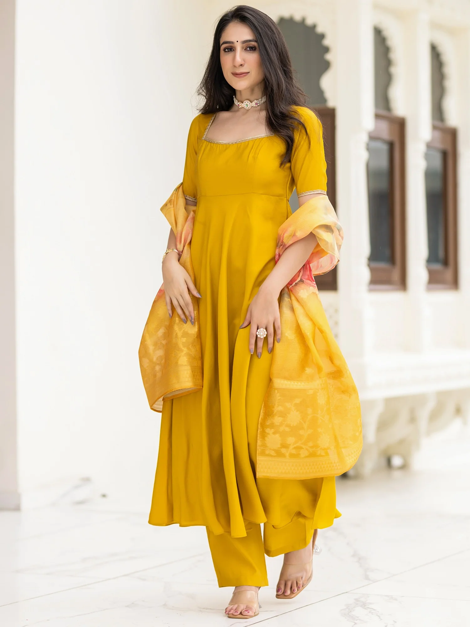 Ethnic Yellow Suit Set - Image 8