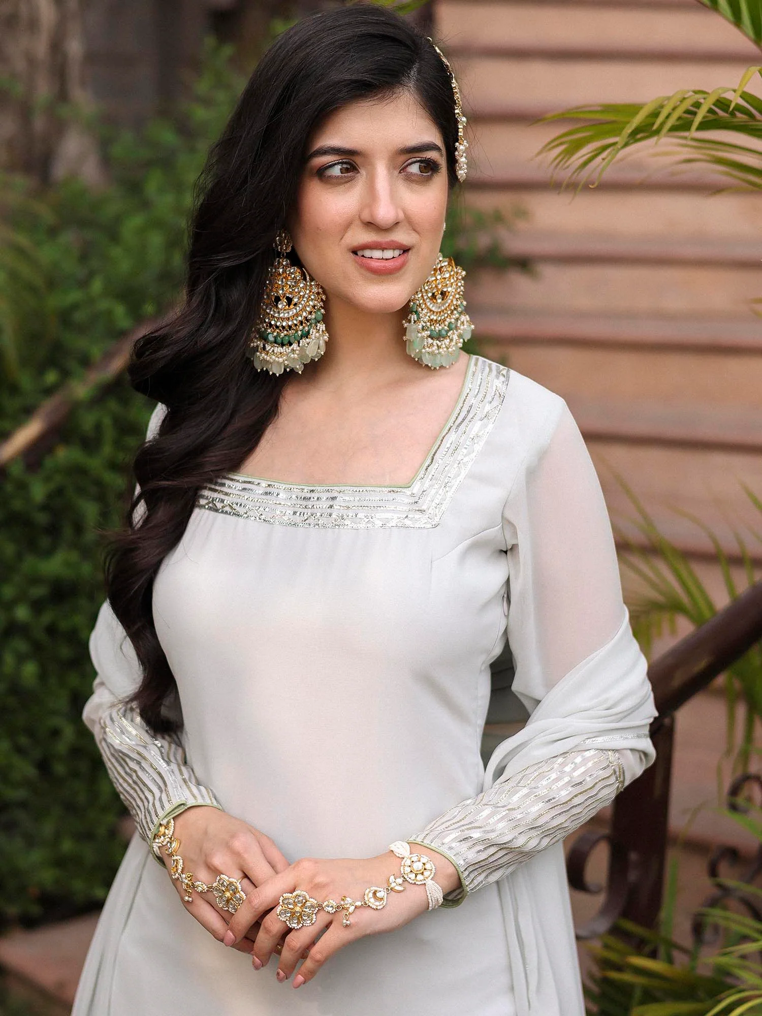 GREY KURTA CHURIDAR DHOTI SET - Image 5
