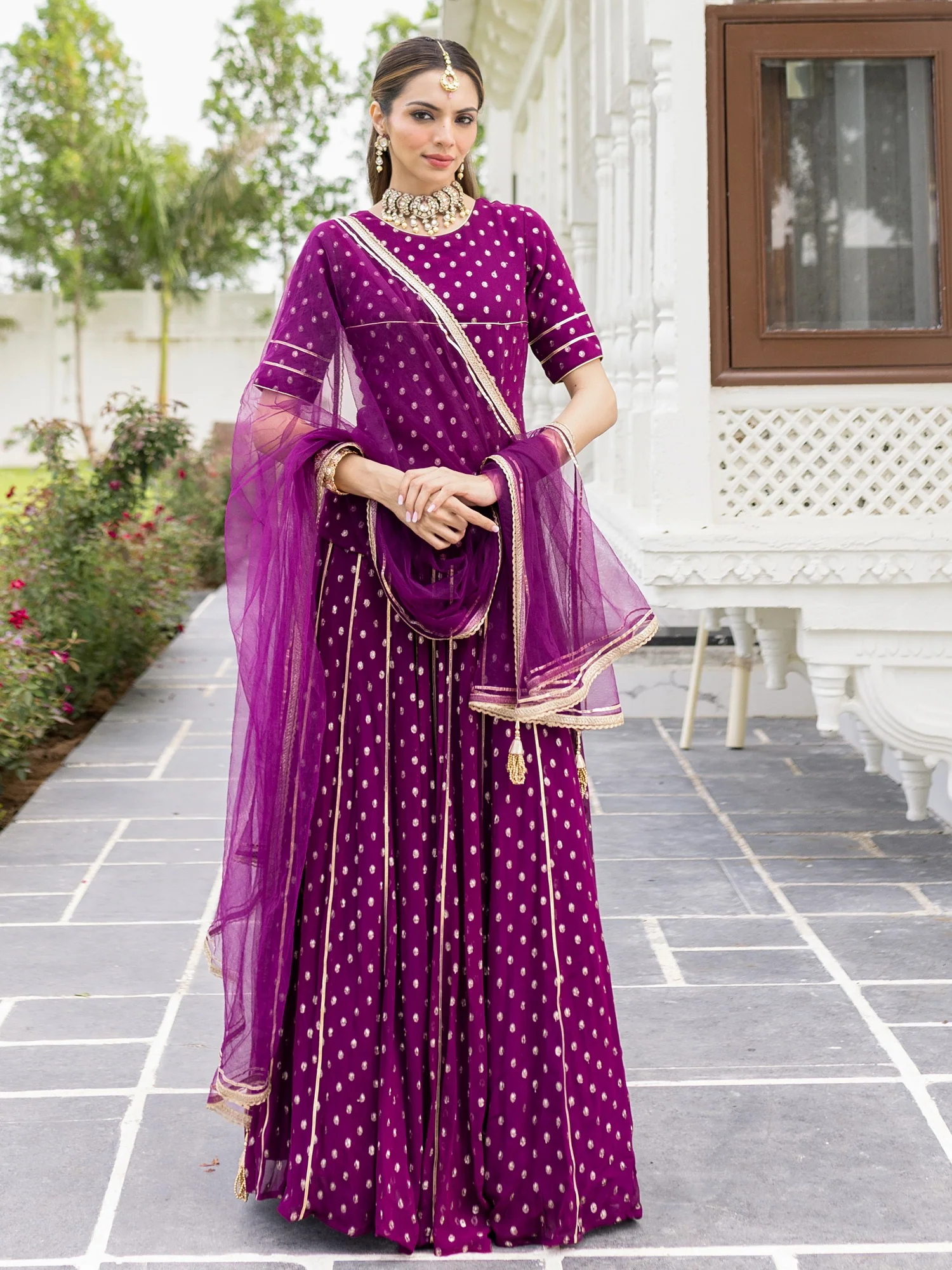 Gulzar Magenta Lehenga - Image 6