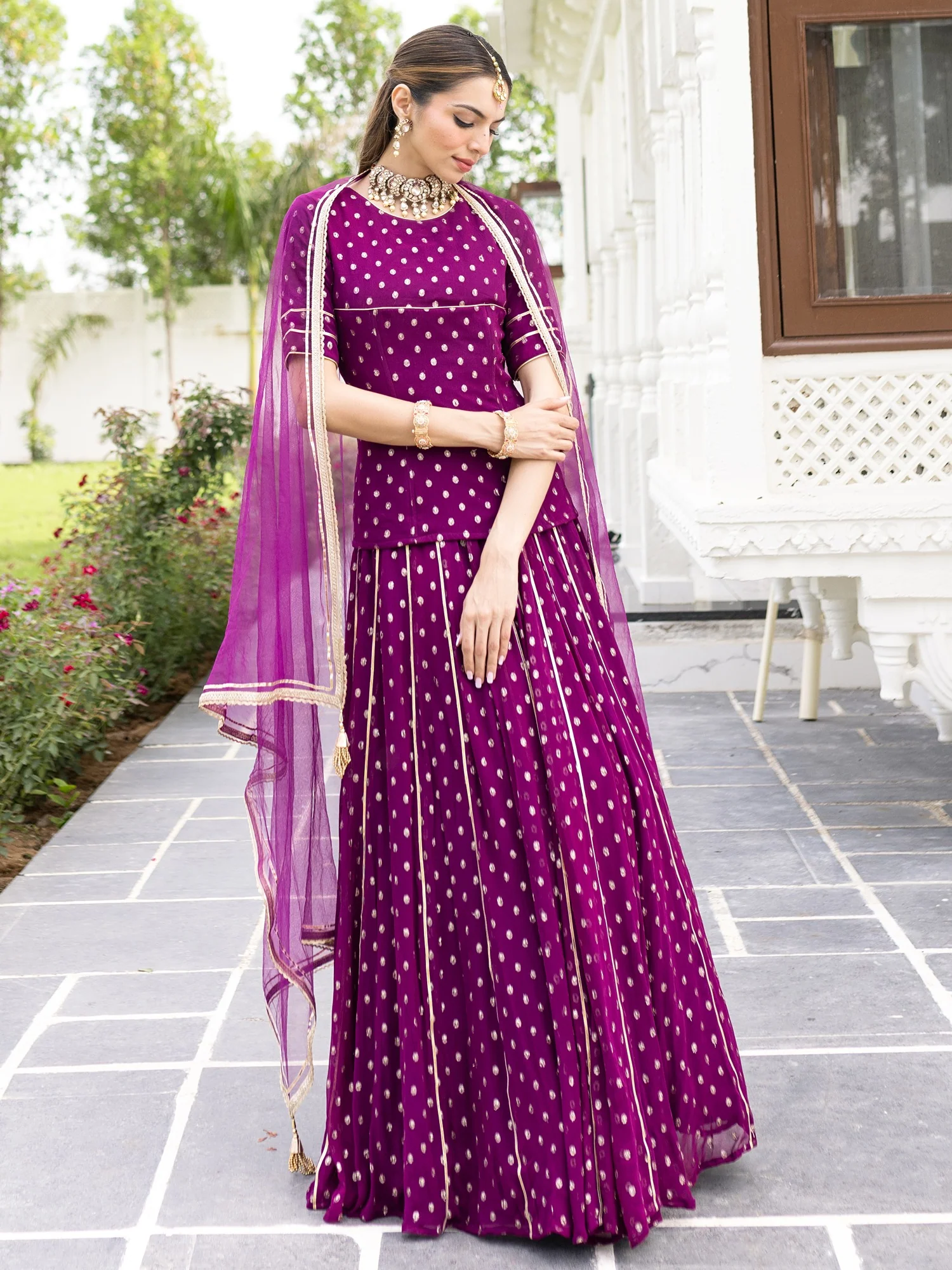 Gulzar Magenta Lehenga - Image 8