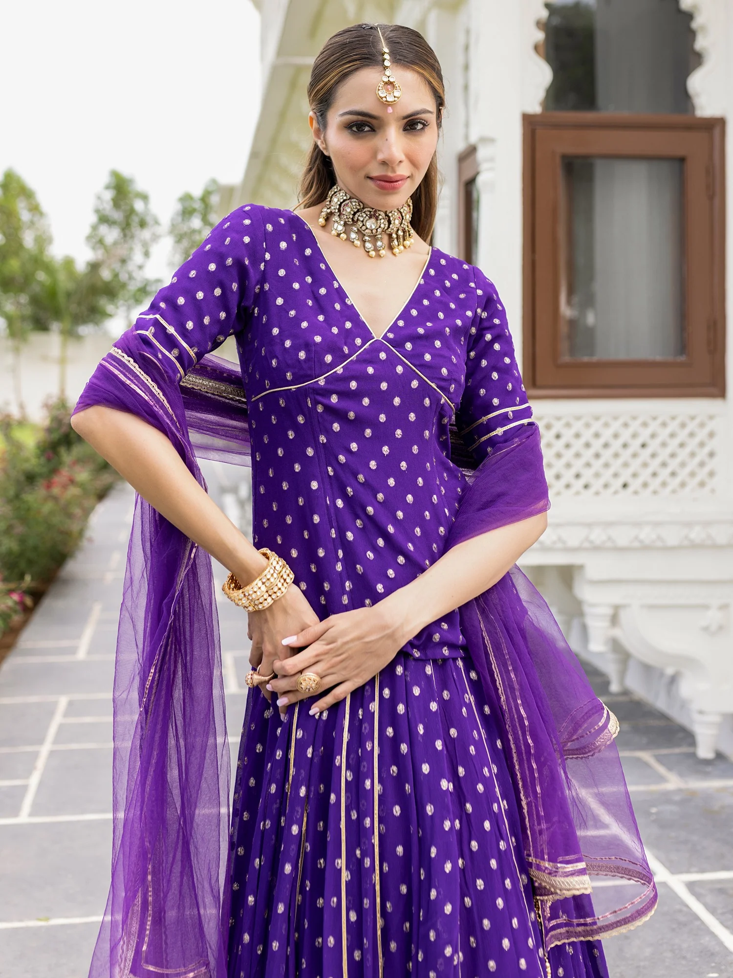 Gulzar Purple Lehenga - Image 2
