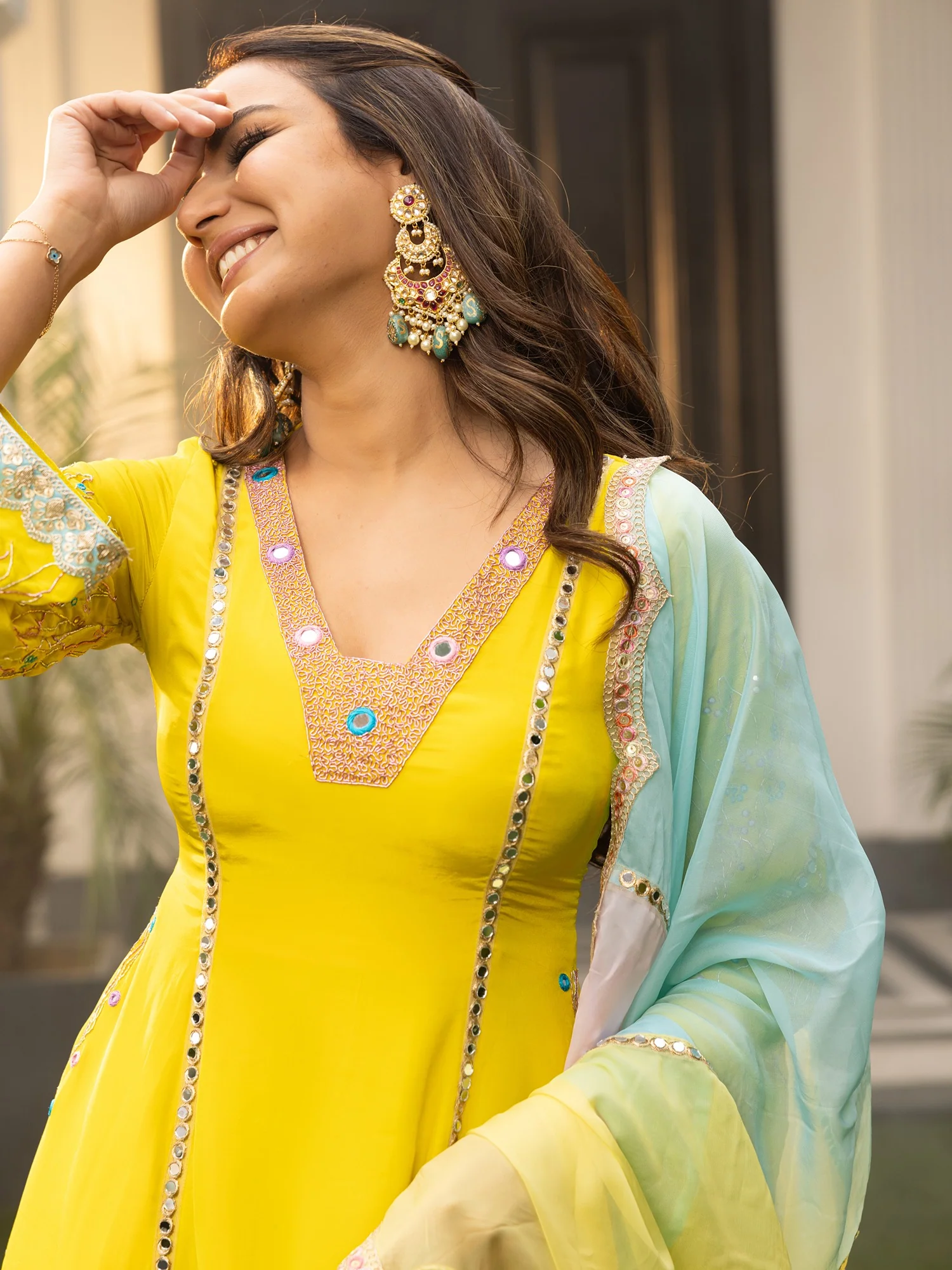 Jasmin Bhasin Lime green Patiala Sets - Image 8