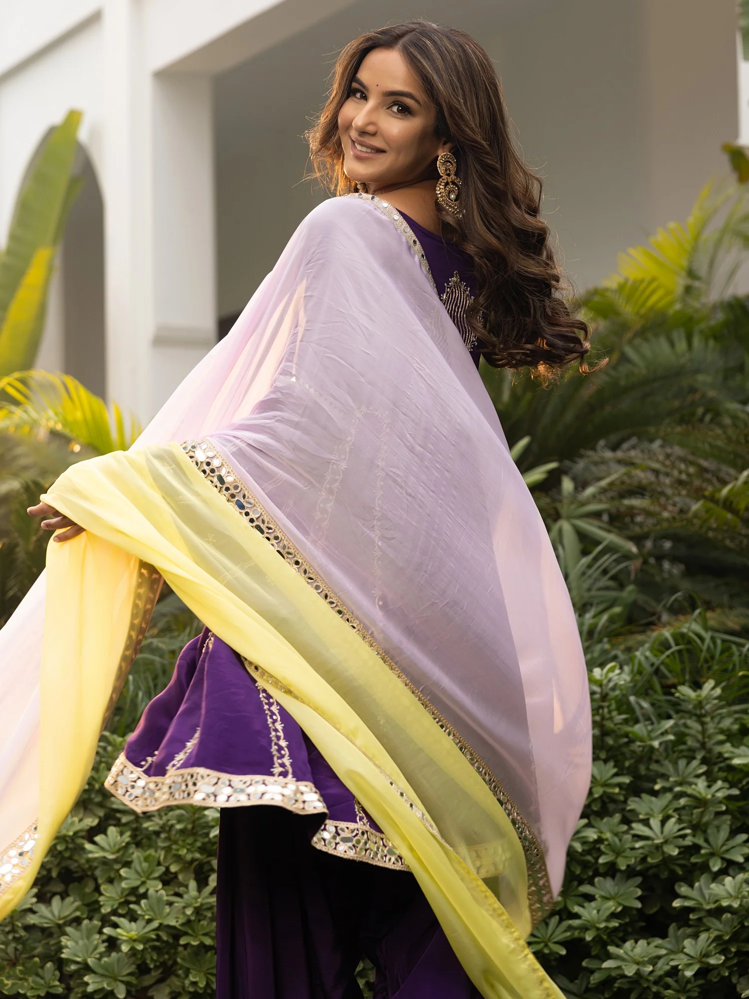 Jasmin Bhasin Purple Patiala set - Image 5