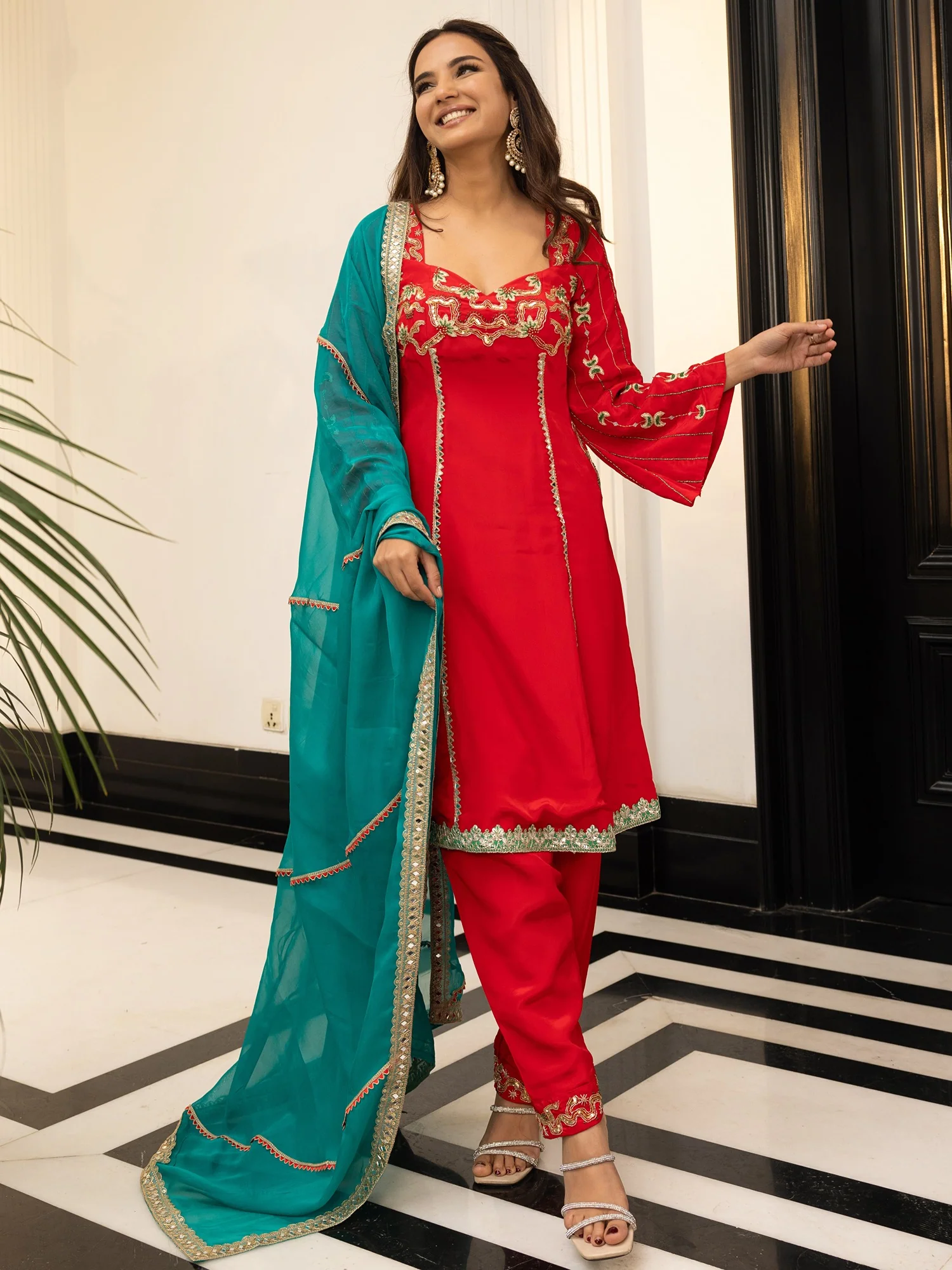 Jasmin Bhasin Red Patiala set - Image 6