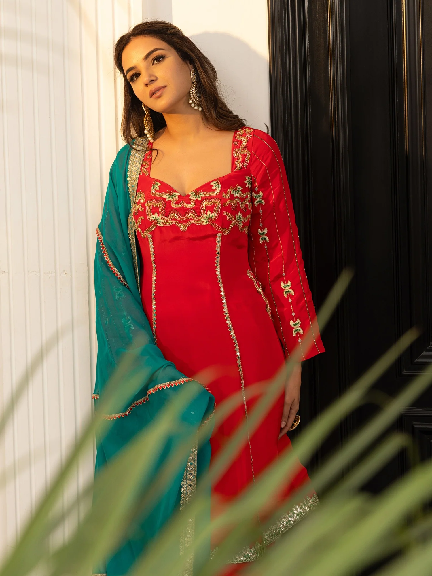 Jasmin Bhasin Red Patiala set - Image 7
