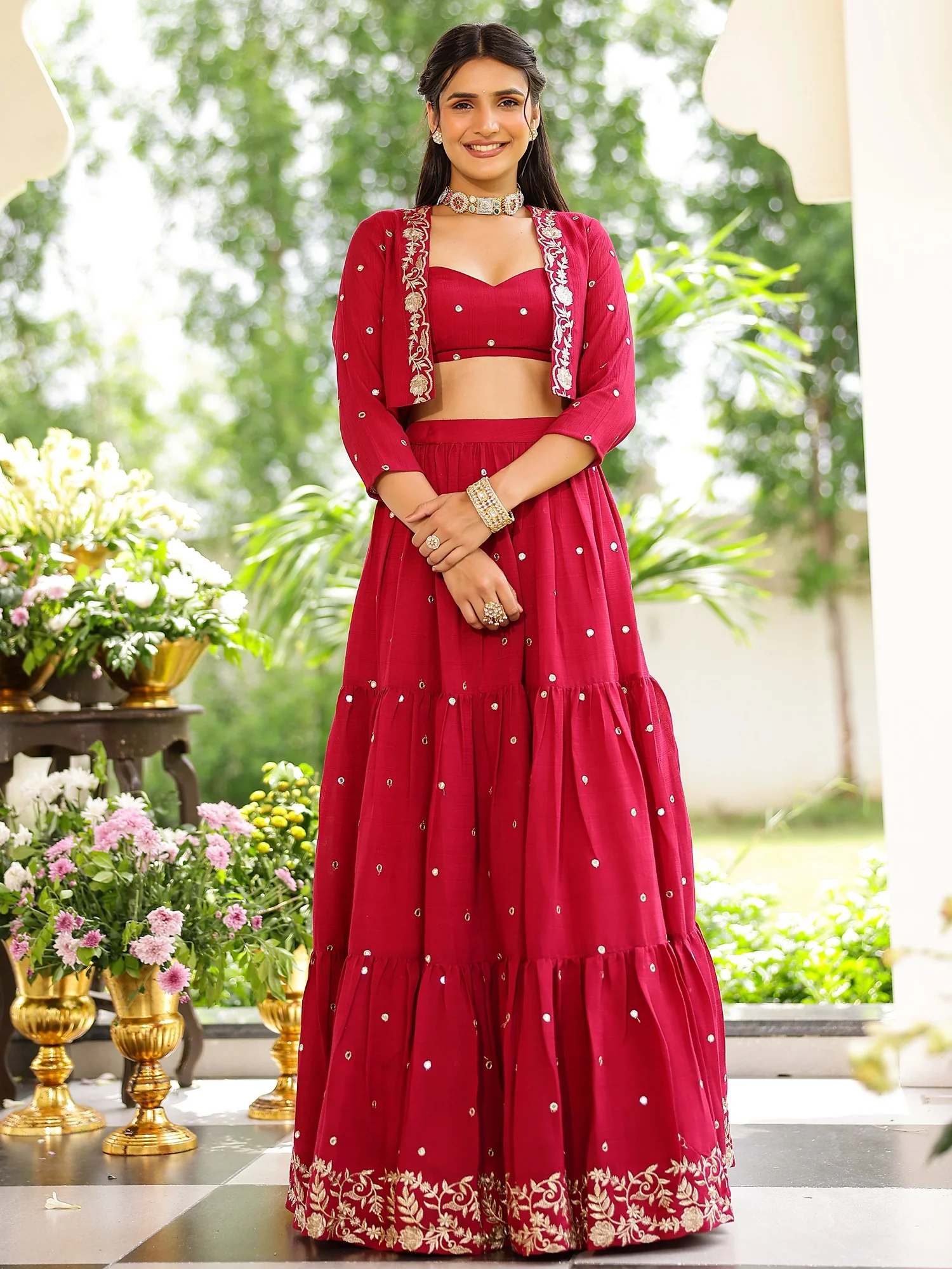 Magenta Western Lehenga Set - Image 6