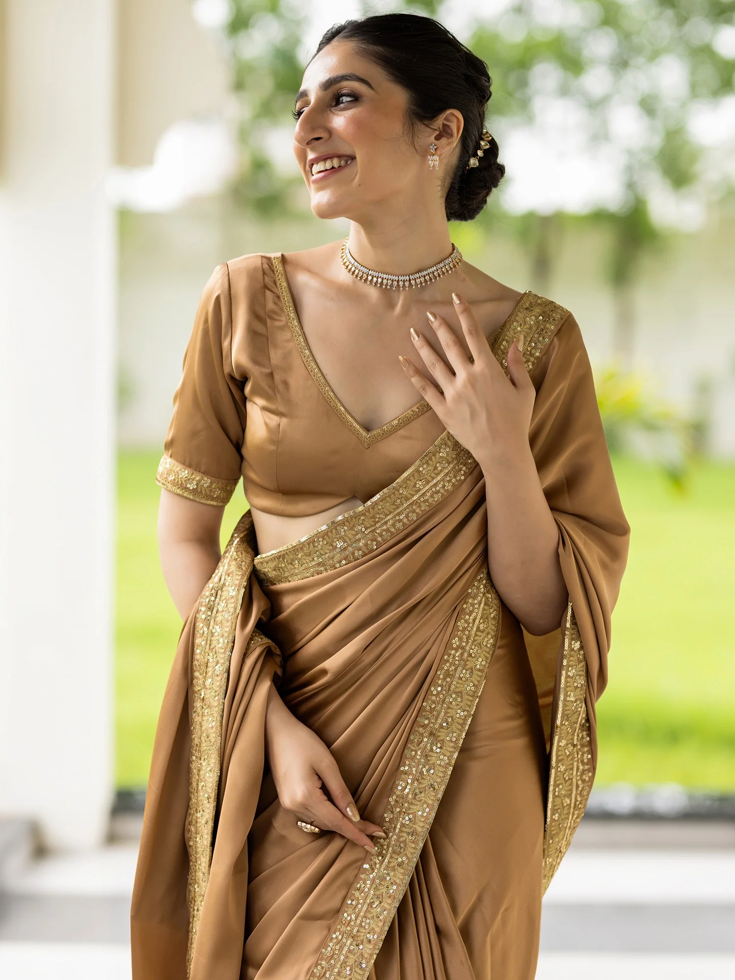 Majesty Beige Saree - Image 2