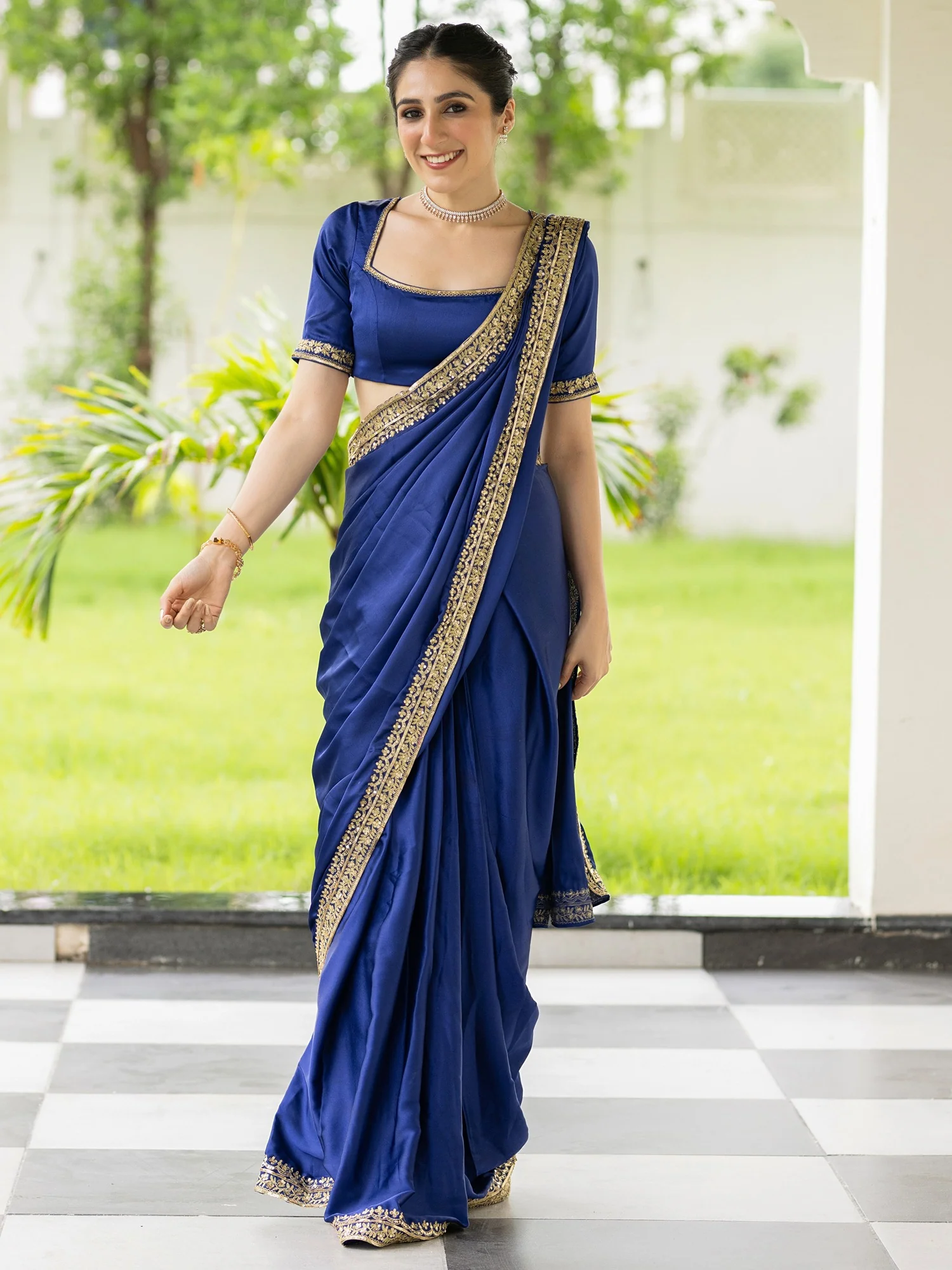 Majesty Blue Saree - Image 6
