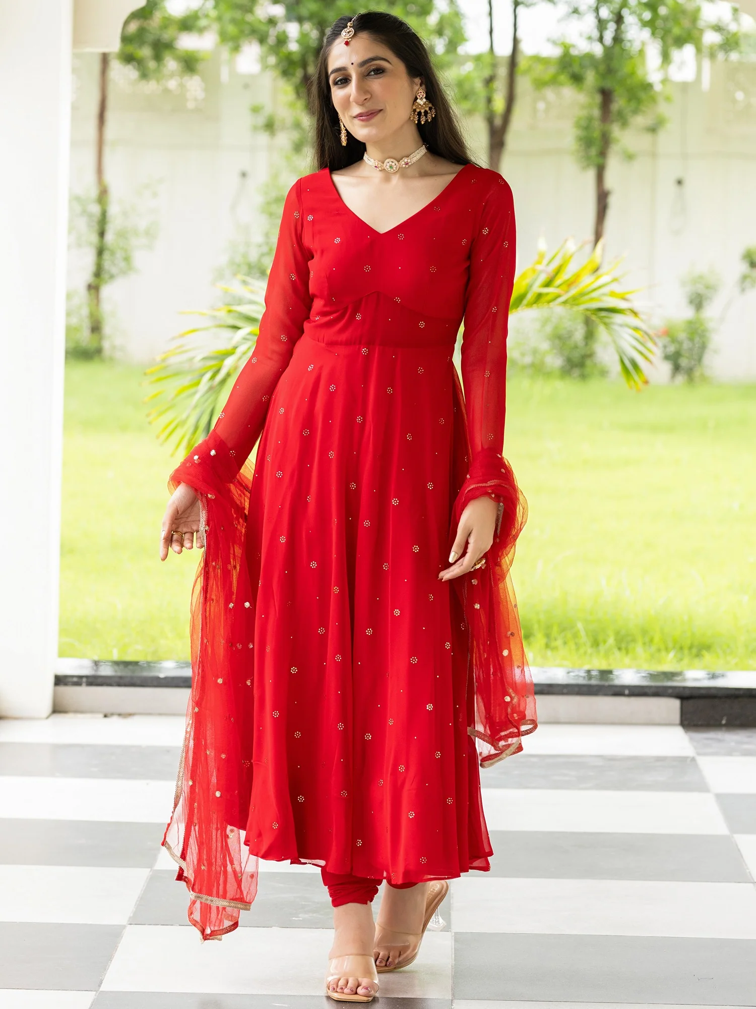 Meher Red Anarkali - Image 5