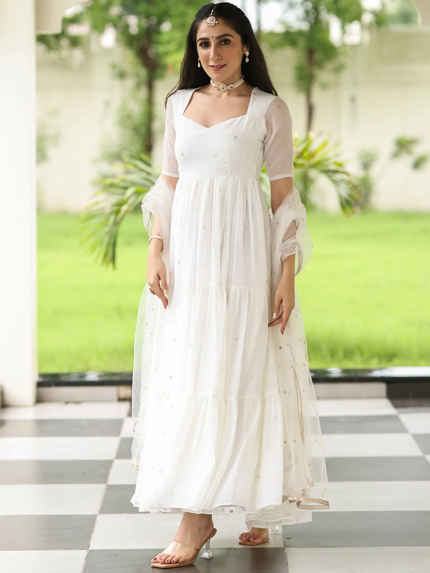 Meher White Anarkali - Image 10