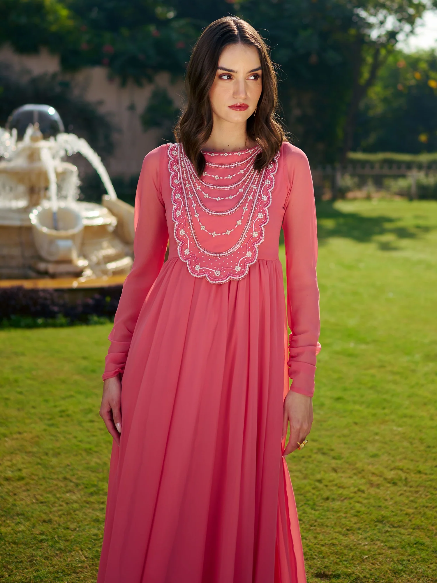Modern Carrot Pink Gown - Image 6