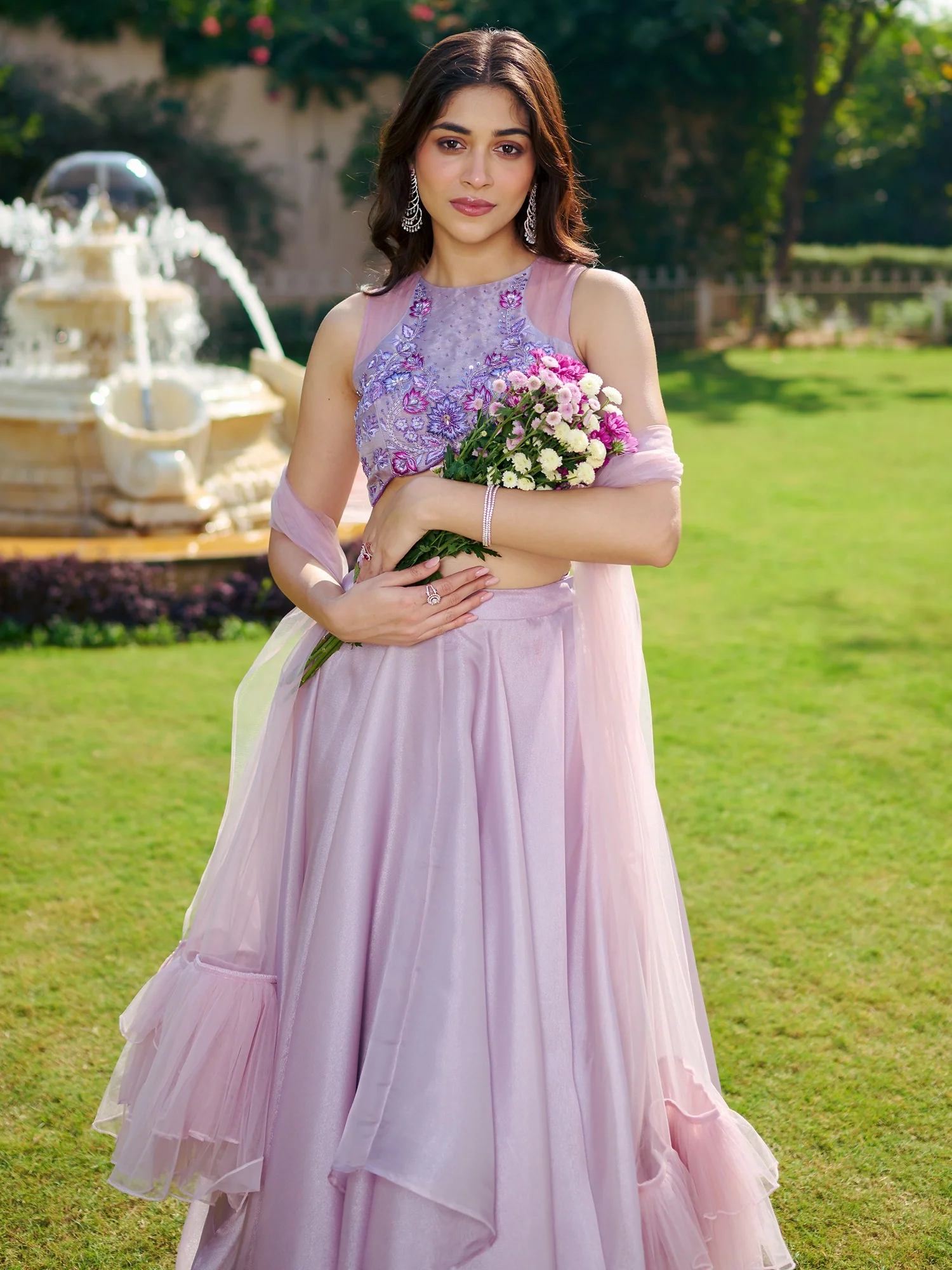 Modern Lavender Lehenga Set - Image 2