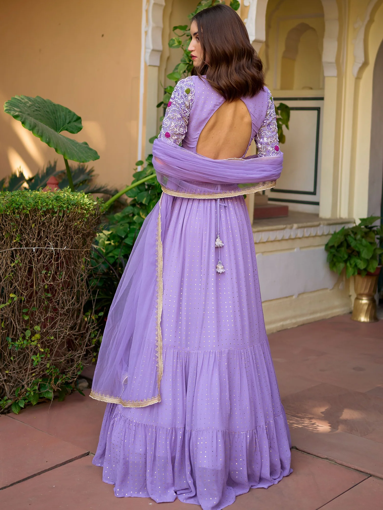 Modern Lavender Lehenga Set - Image 3
