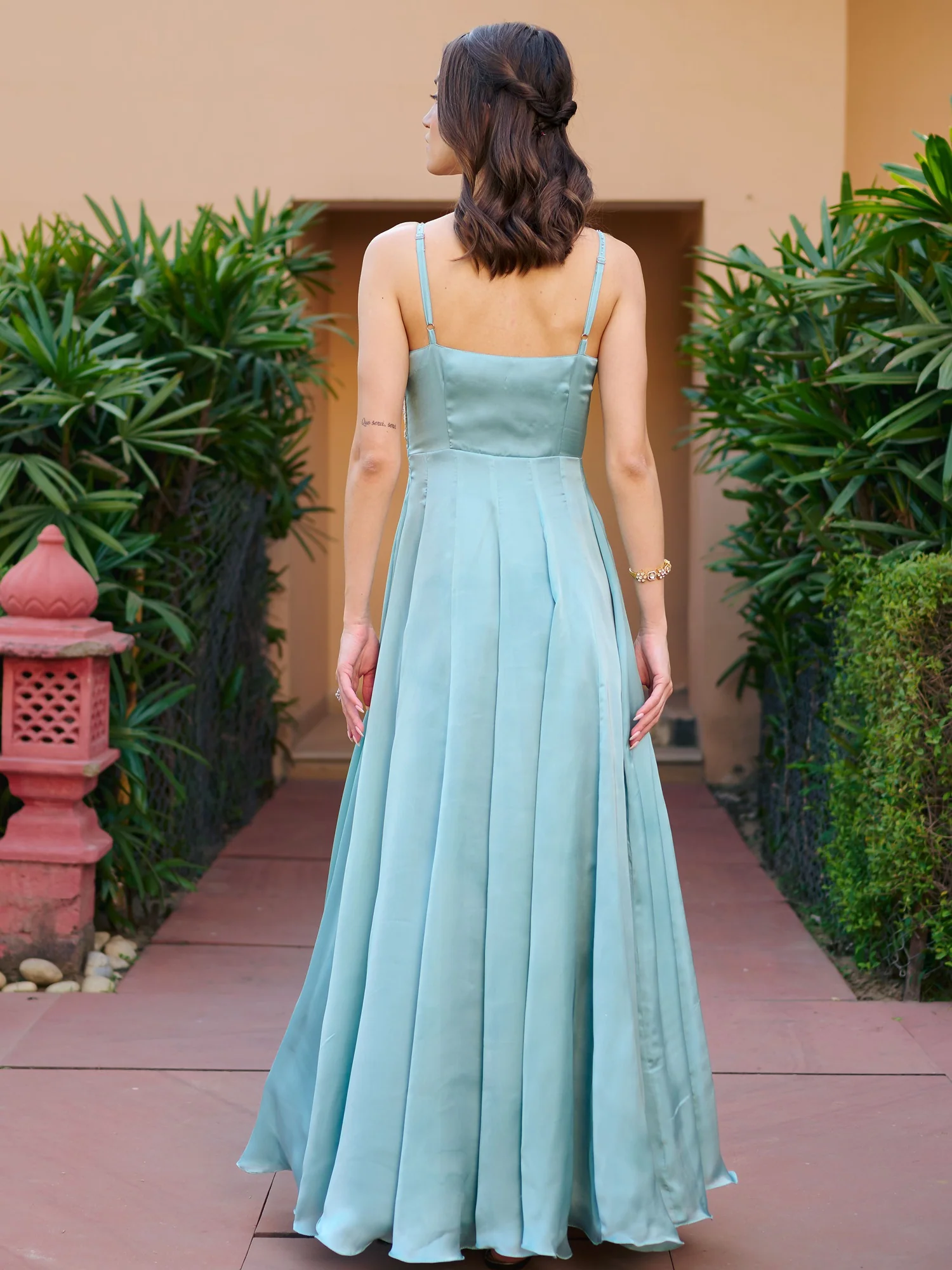 Modern Light Green Gown - Image 3