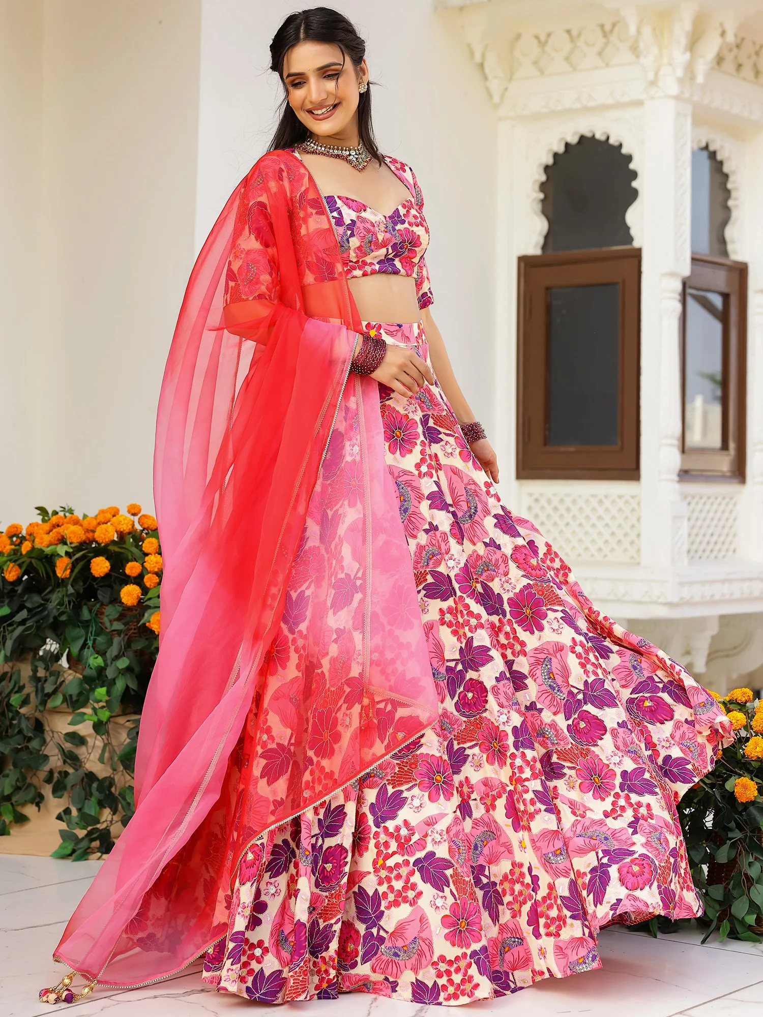 Multi Printed Lehenga Set - Image 6