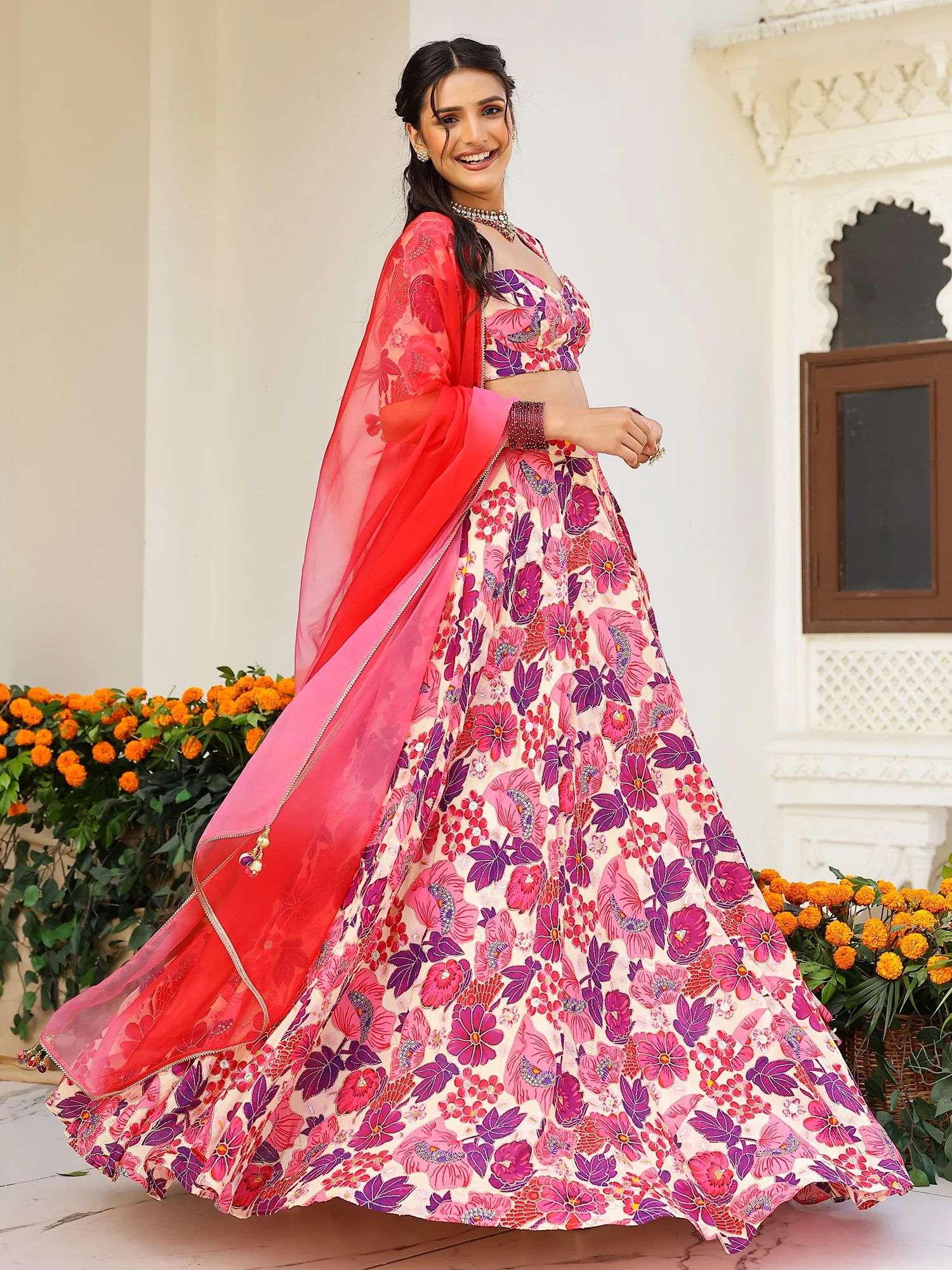 Multi Printed Lehenga Set - Image 8
