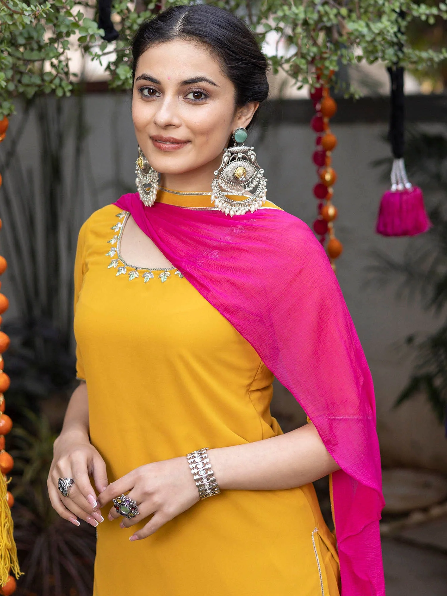 Mustard Zardozi Embroidered Patiyala Suit - Image 6