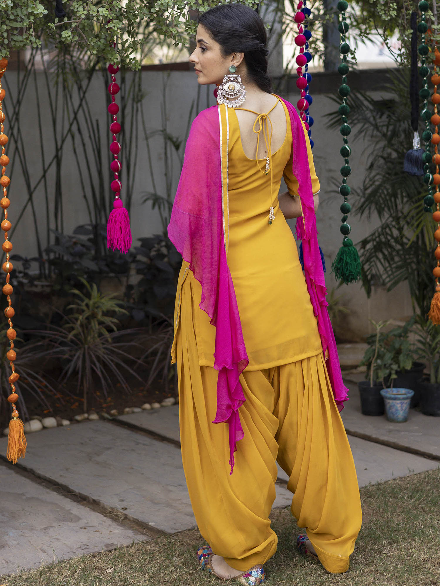 Mustard Zardozi Embroidered Patiyala Suit - Image 7