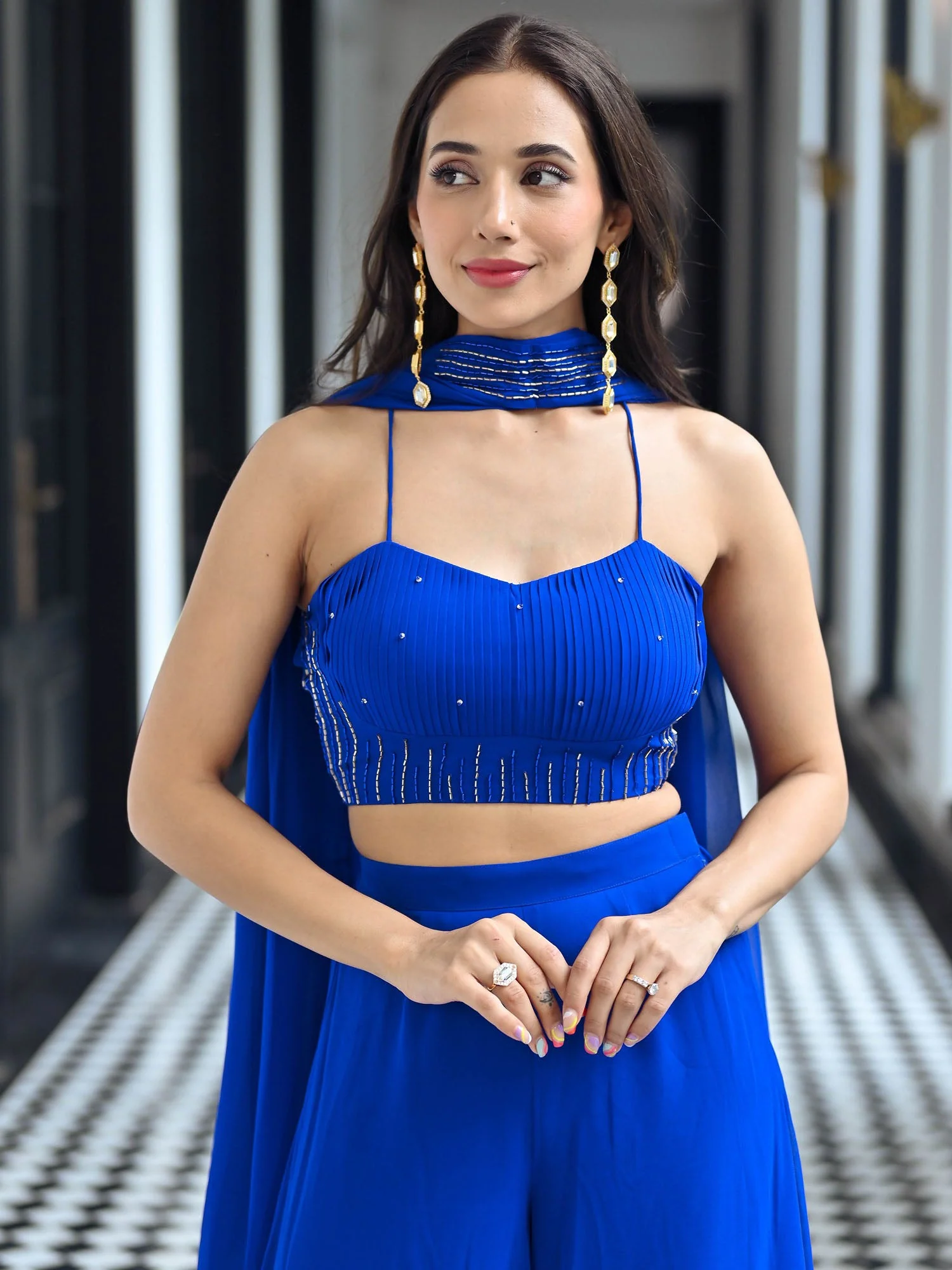Noor Royal Blue Three Piece Set - Image 7