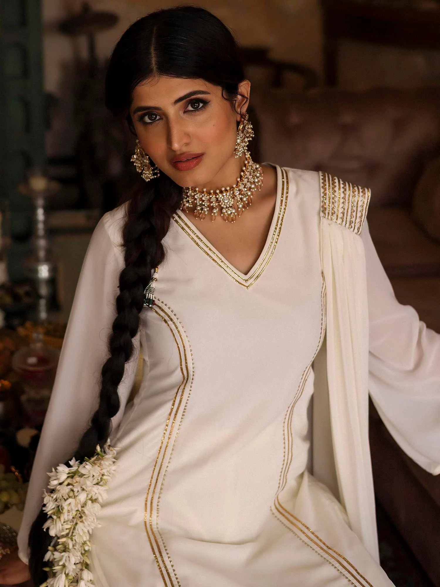 OFF WHITE KURTA SHARARA SET - Image 6