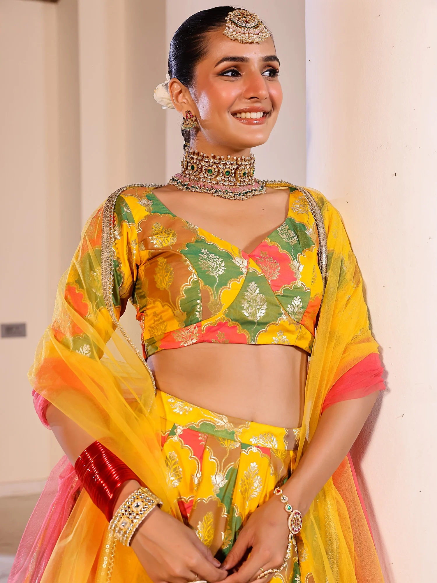 Rangkat Multi Brocade Lehenga - Image 11