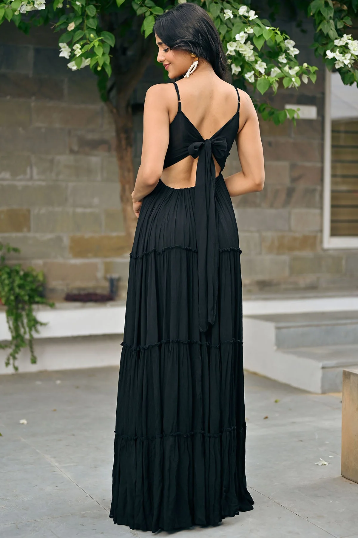 Raya Black long Dress - Image 2